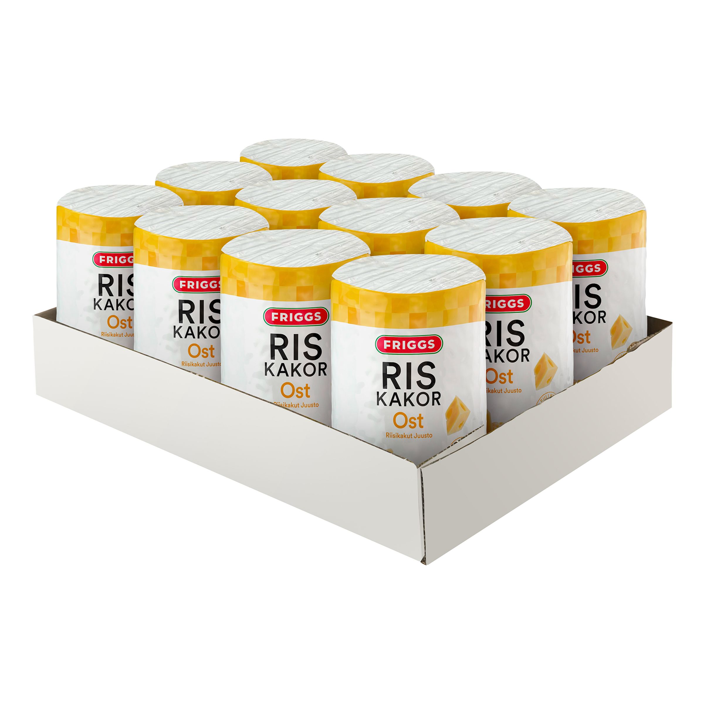 Friggs Riskakor Ost Storpack - 12 x 125 g | Hem - Godis & Läsk - Skafferi - Mellanmål & Snacks | Maskeradspecialisten
