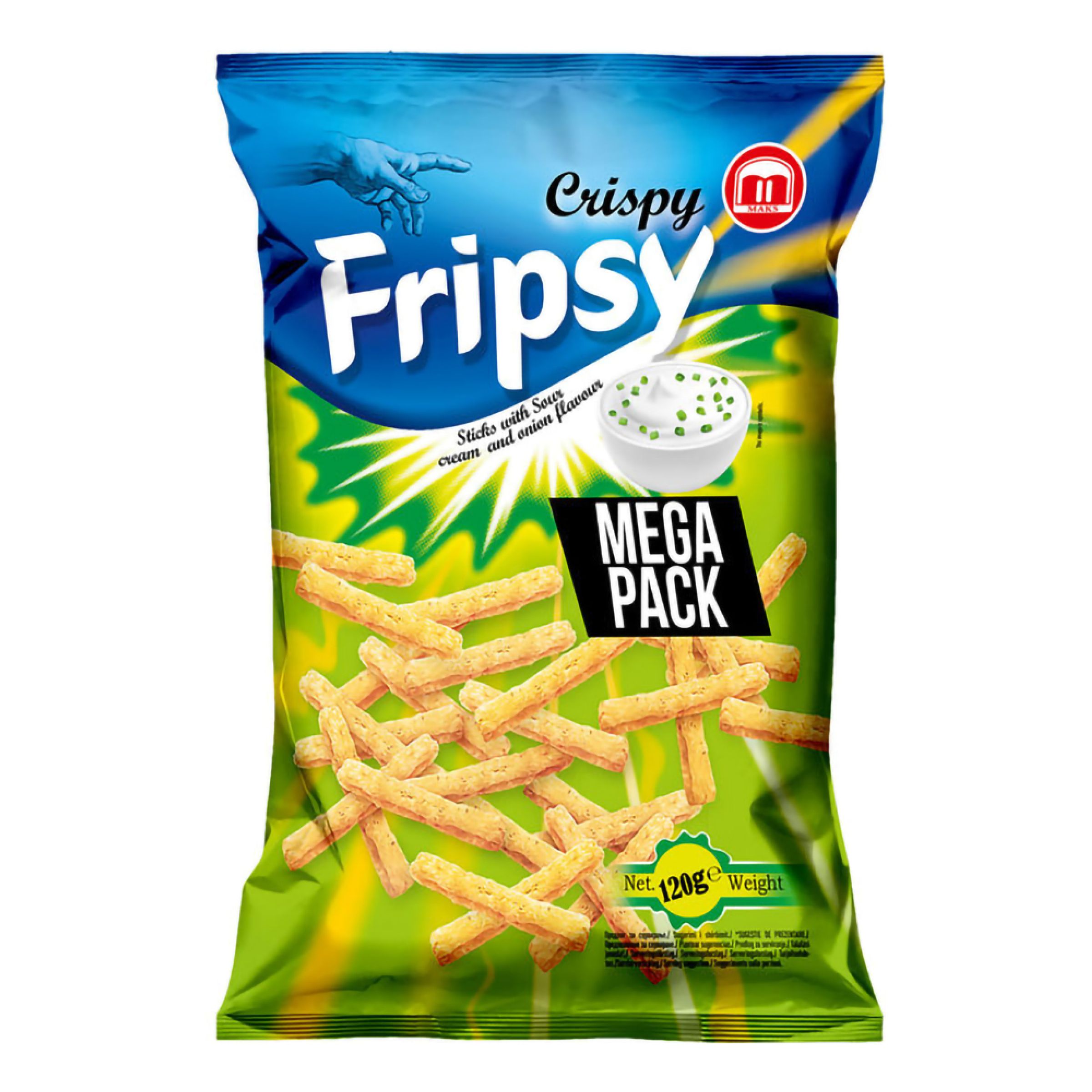 Fripsy Crispy Sticks Sourcream & Onion - 120 g | Hem - Godis & Läsk - Snacks | Maskeradspecialisten