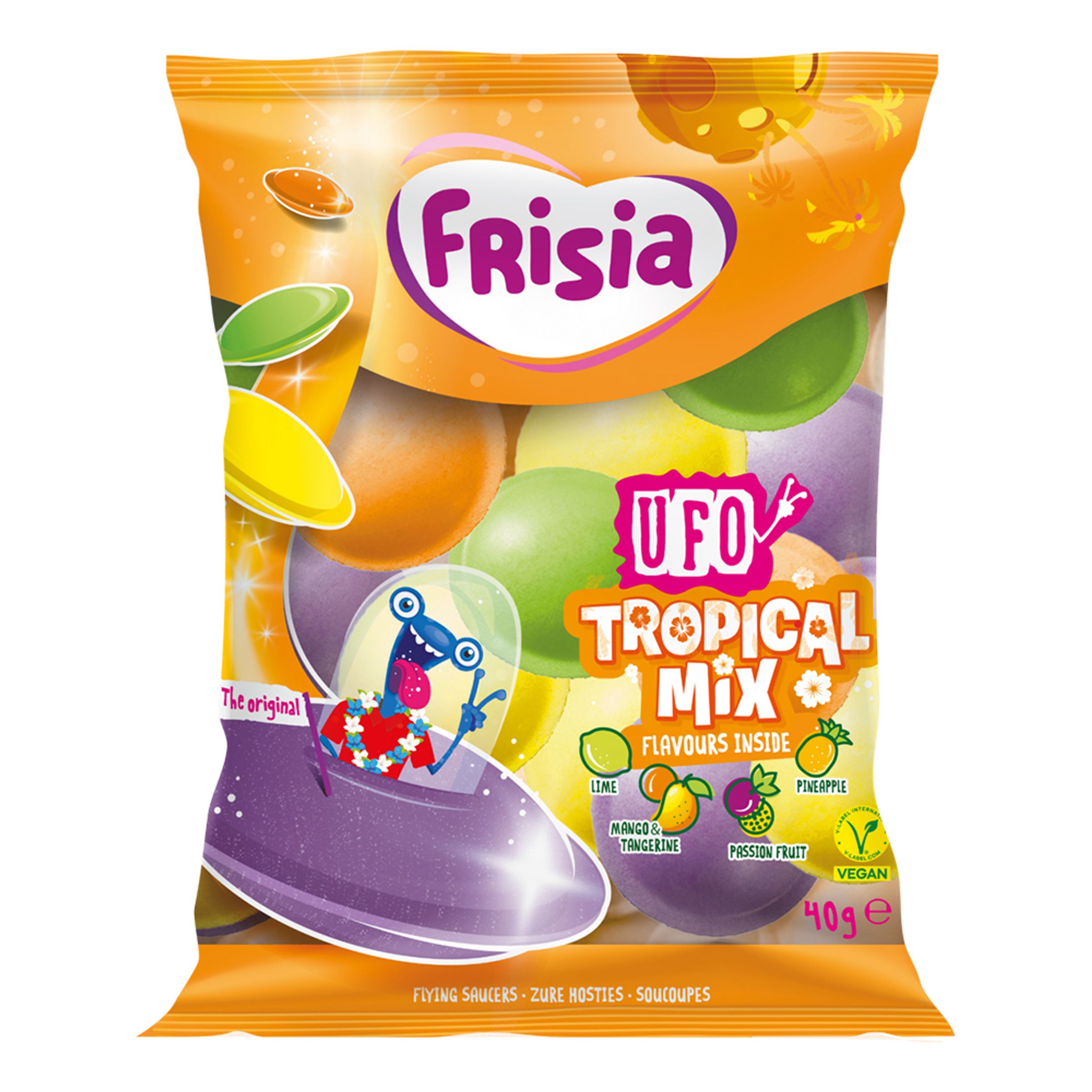 Frisia UFO Tropical Godispåse - 40 gram | Hem//Godis & Läsk//Godis//Retrogodis | PartyOutlet