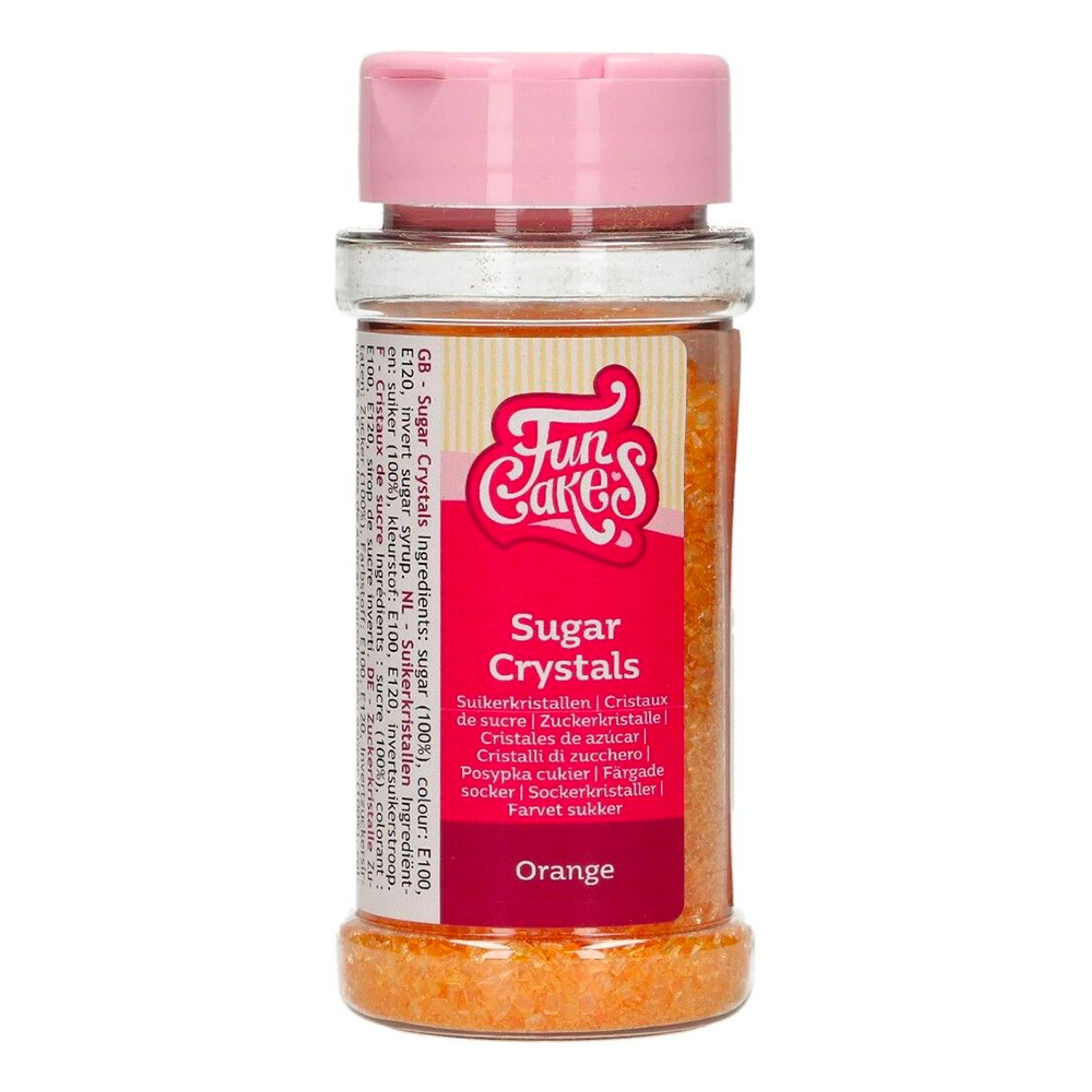 Läs mer om FunCakes Strössel Crystals Orange - 80 gram