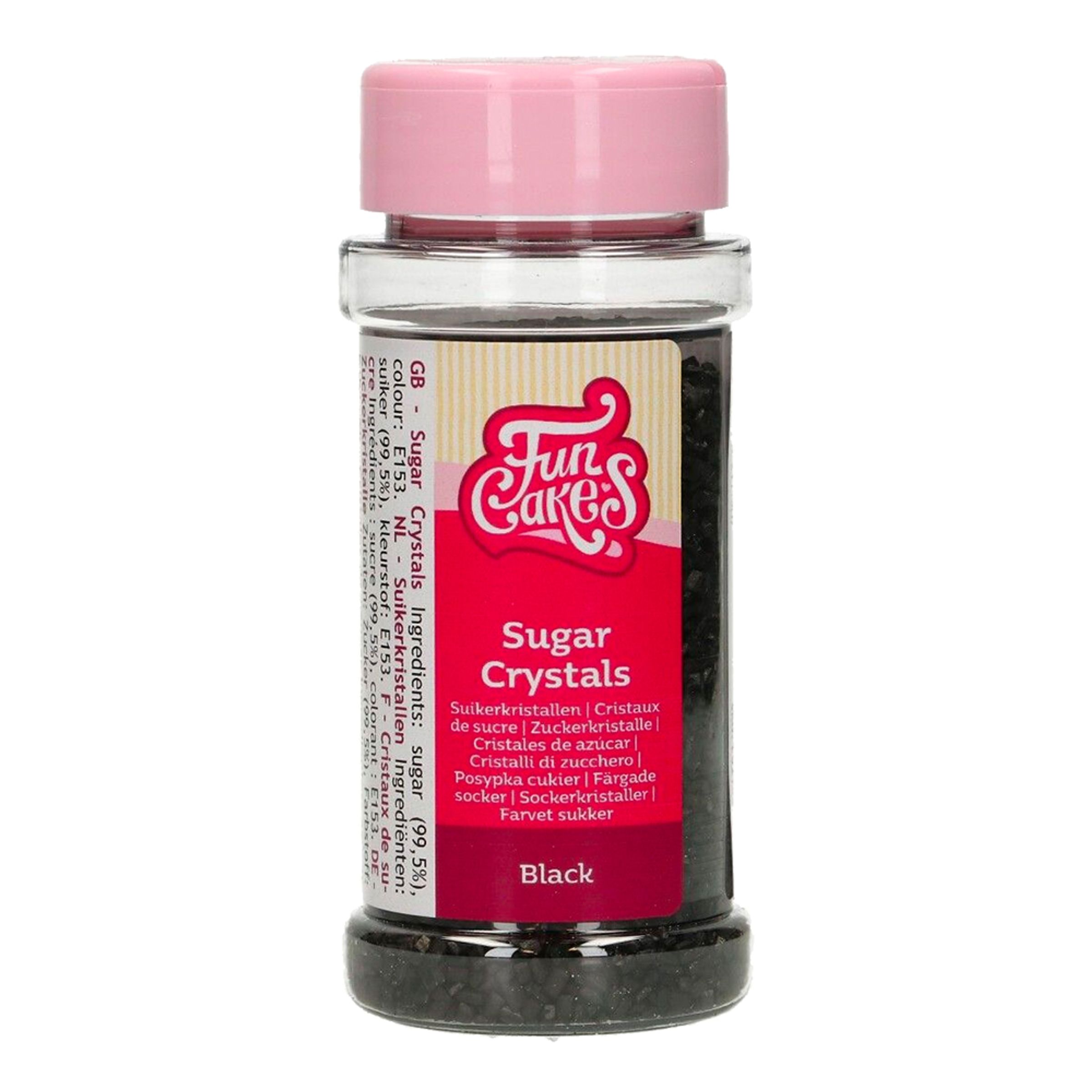 FunCakes Strössel Crystals Svart - 80 gram