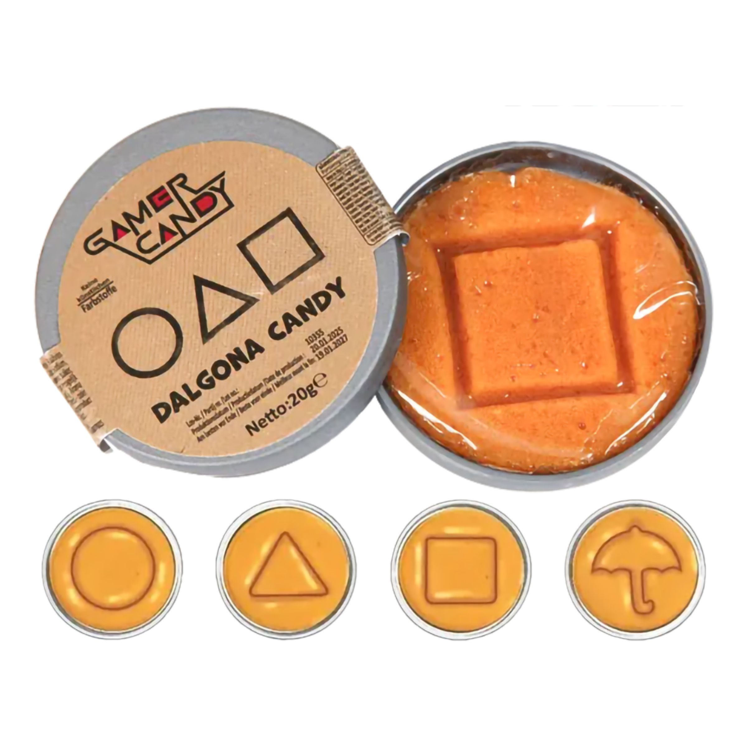 Gamer Candy Dalgona Candy - 20 gram | Hem - Teman - Varumärken - Squid Game | Pryloteket