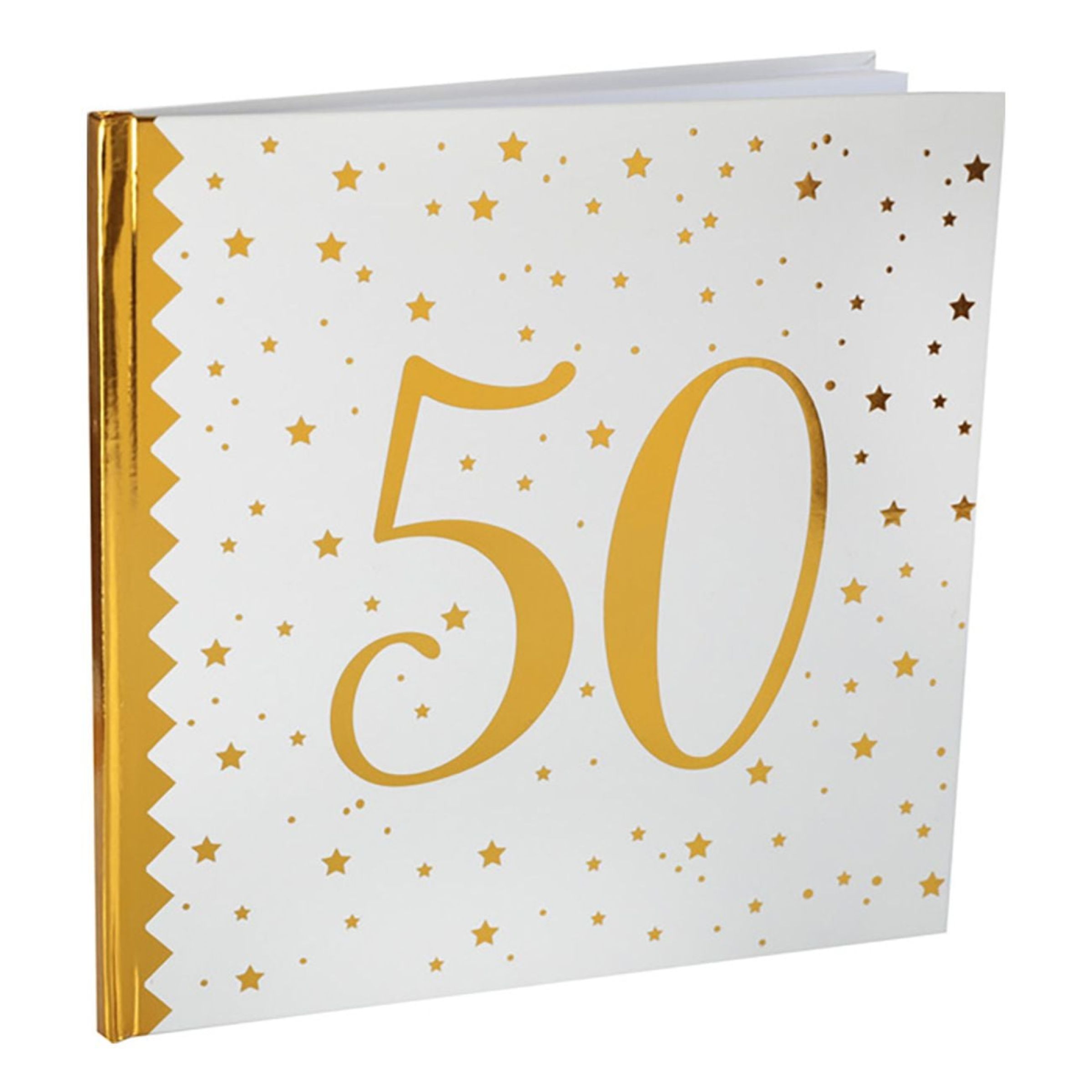Gæstebog 50 Hvid/Guld