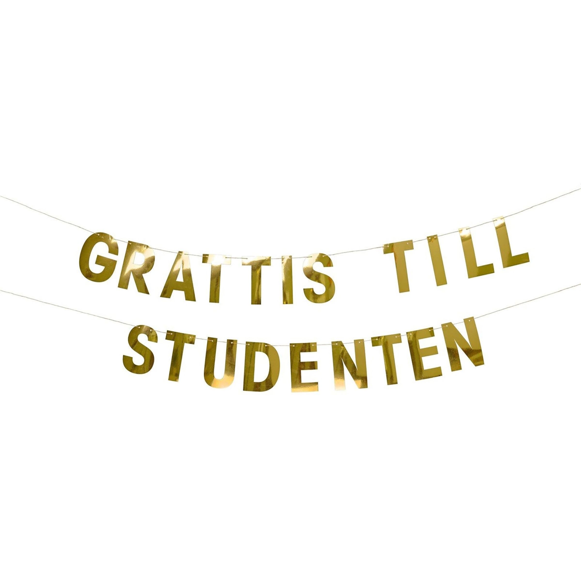 Läs mer om Girlang Grattis till Studenten Guld Metallic