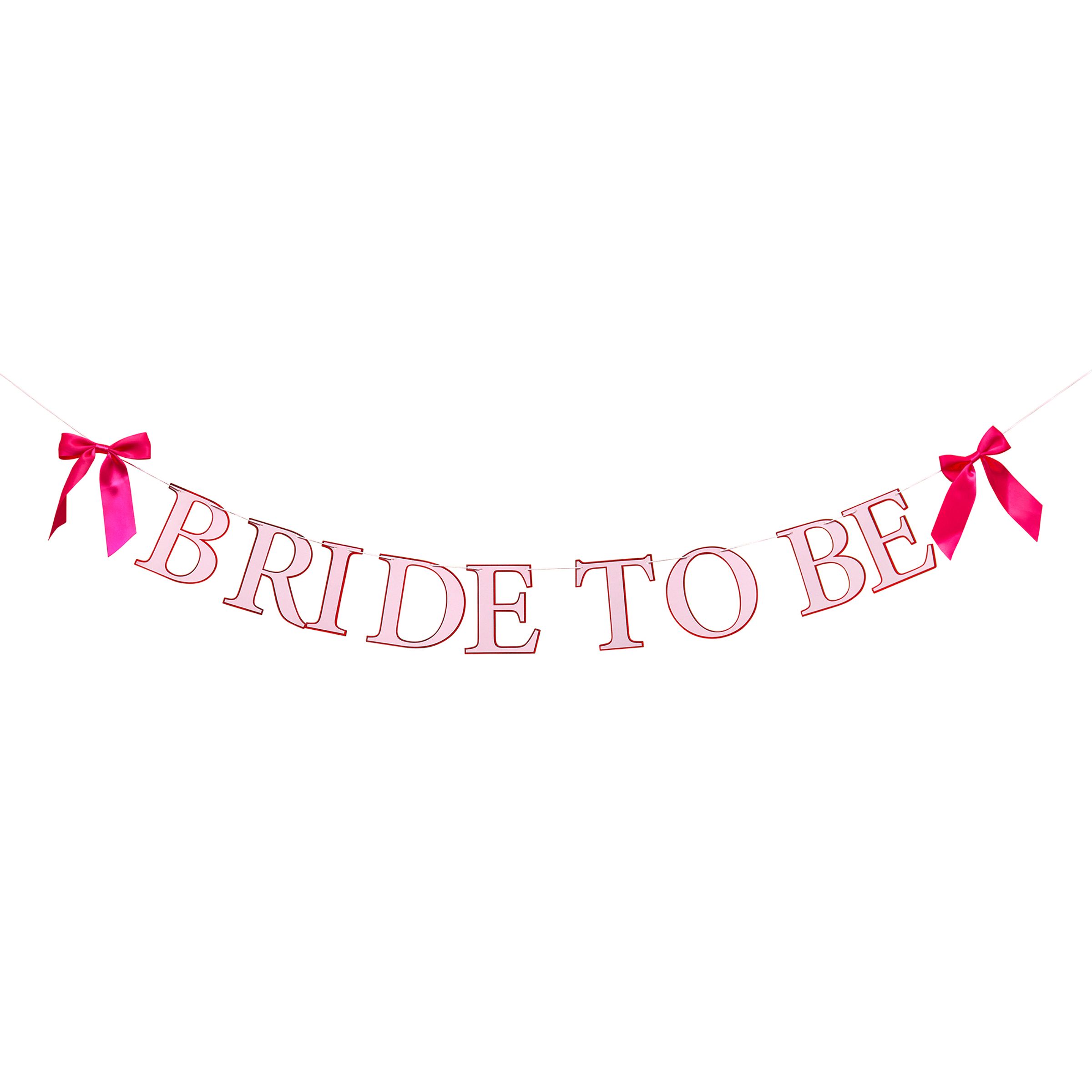 Guirlande Bride to Be lyserød med sløjfer