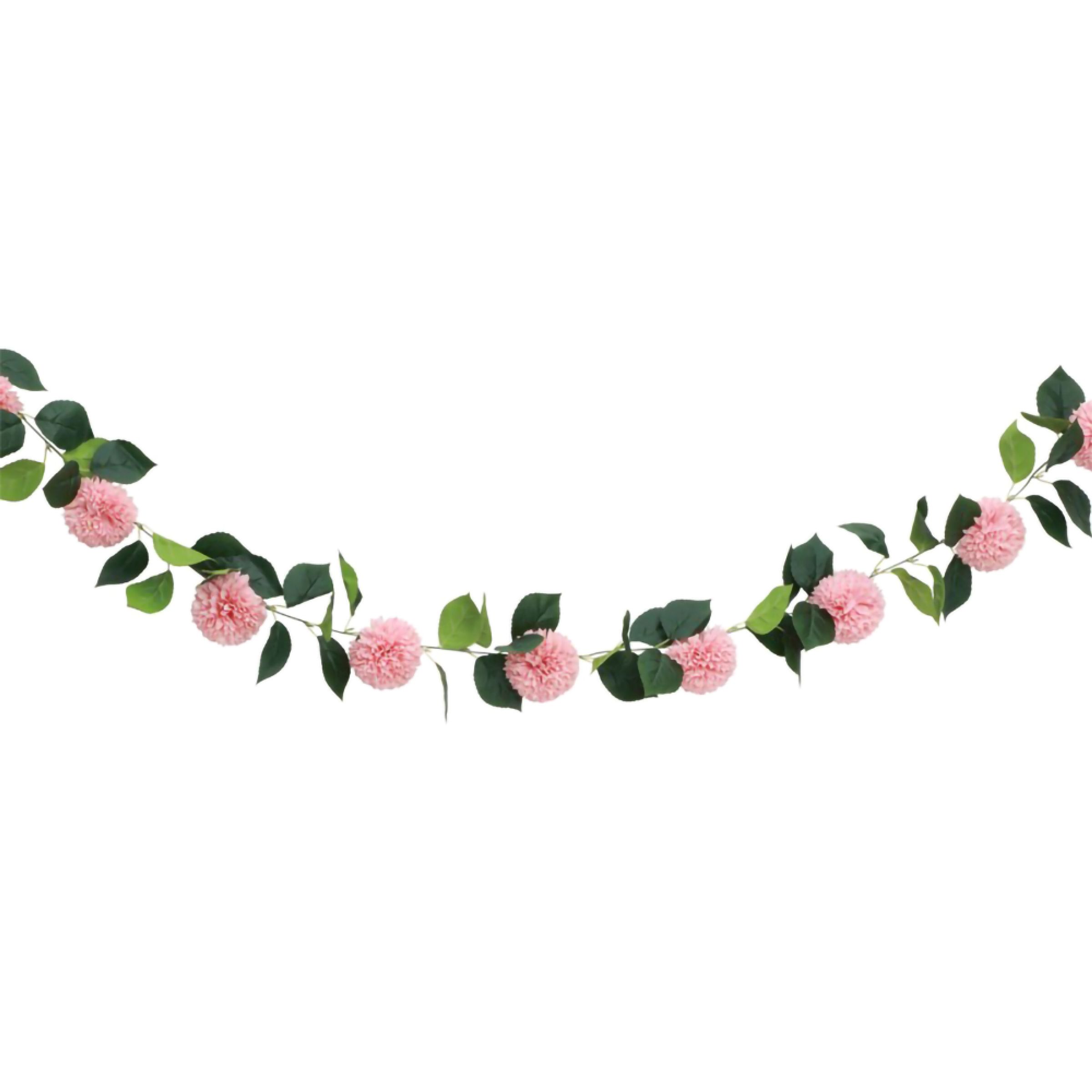 Girlang Dahlia Rosa | Hem - Festartiklar - Festdekoration - Girlanger | Maskeradspecialisten