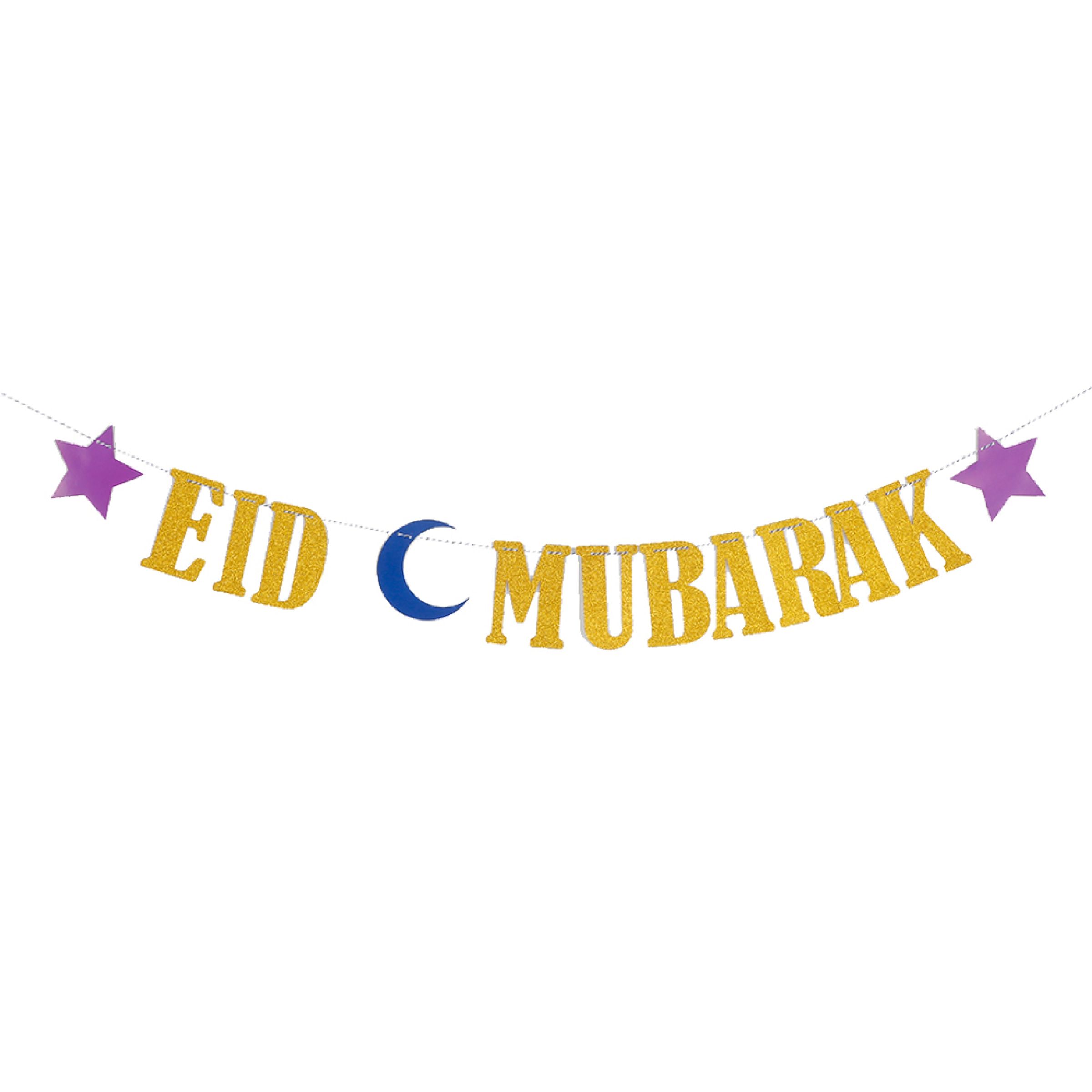 Girlang Eid Mubarak Guld Glitter