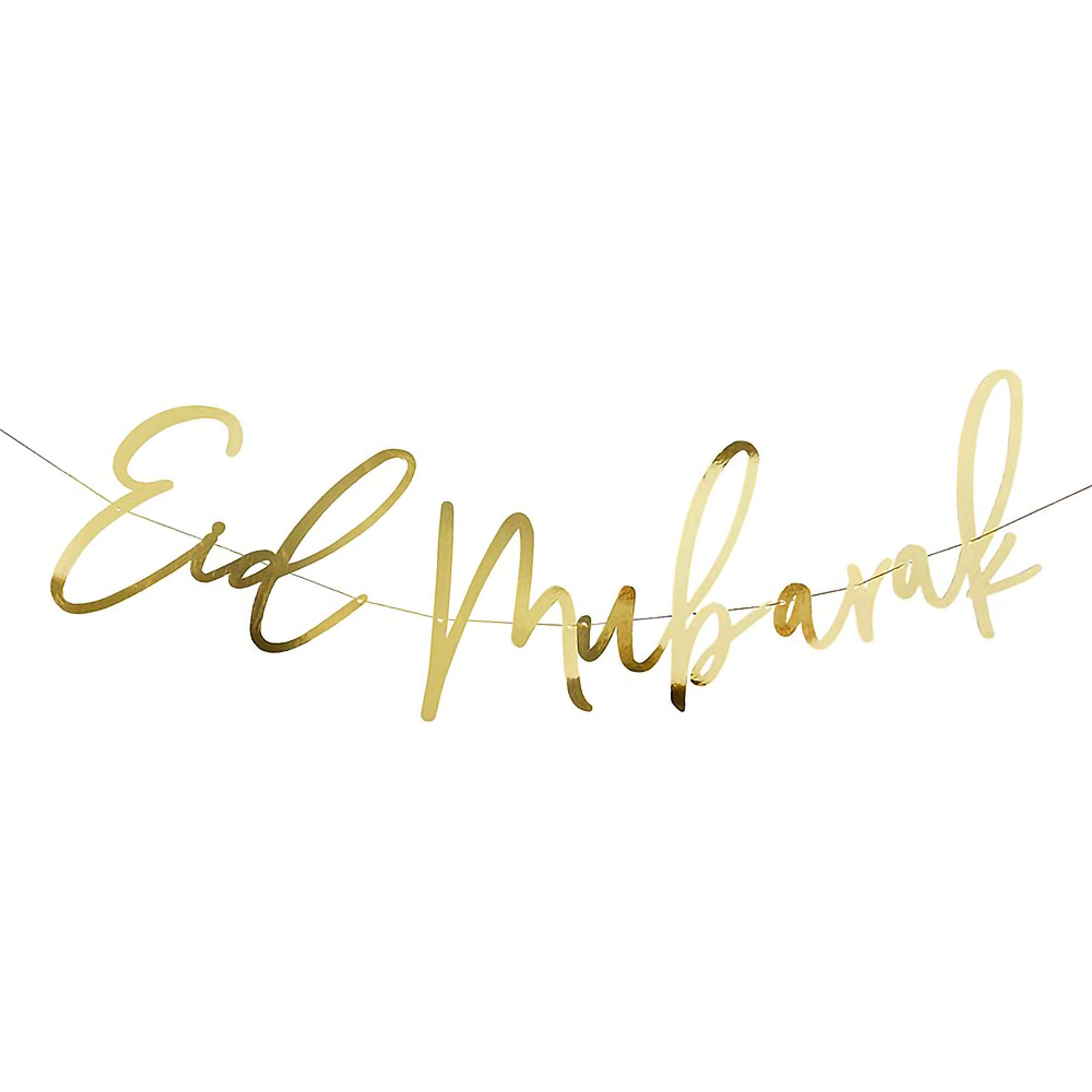 Girlang Eid Mubarak Guld Metallic | Hem//Festartiklar//Girlanger//festdekoration | PartyOutlet