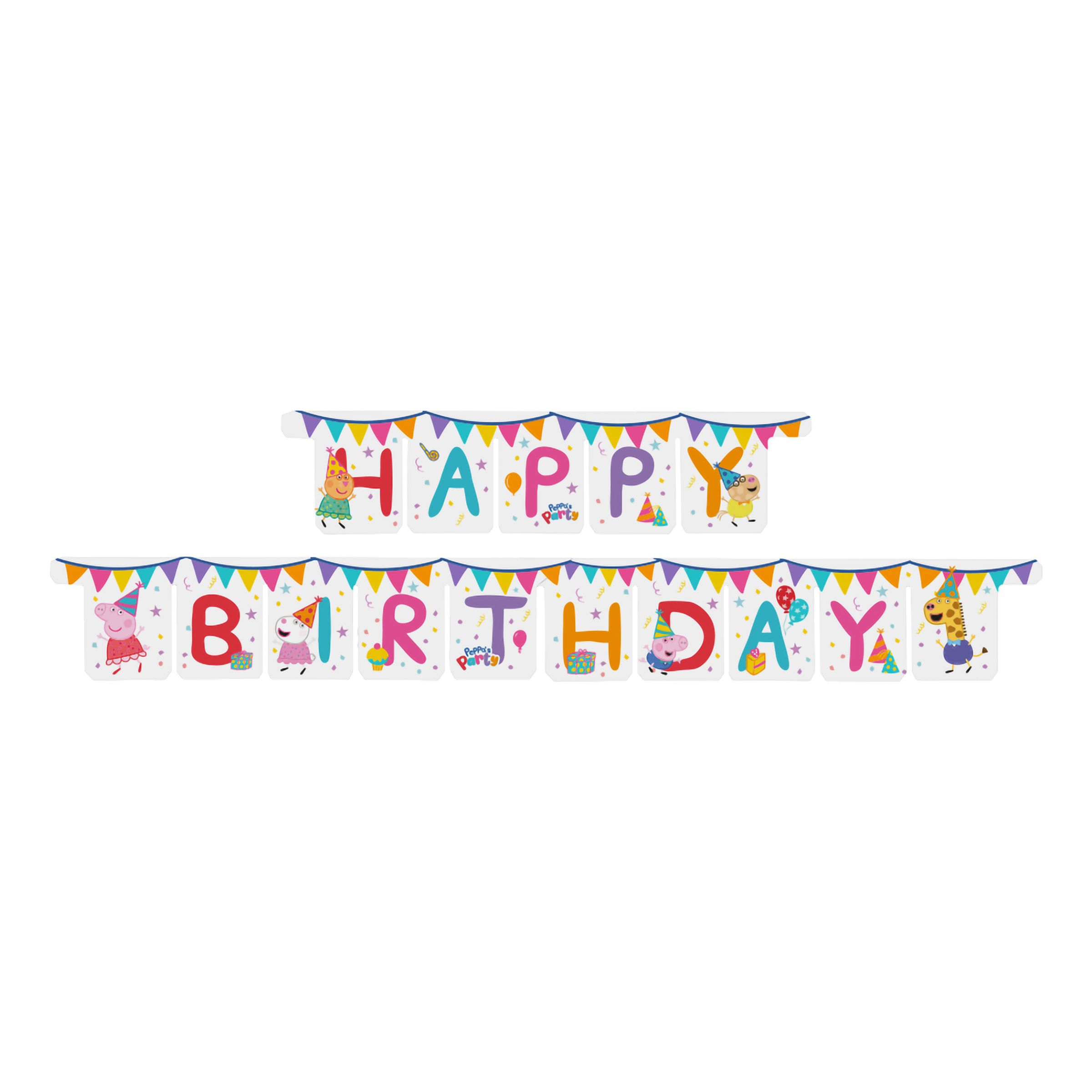 Girlang Happy Birthday Greta Gris&trade; Peppa’s Party | Hem - Festartiklar - Festdekoration - Girlanger | Pryloteket