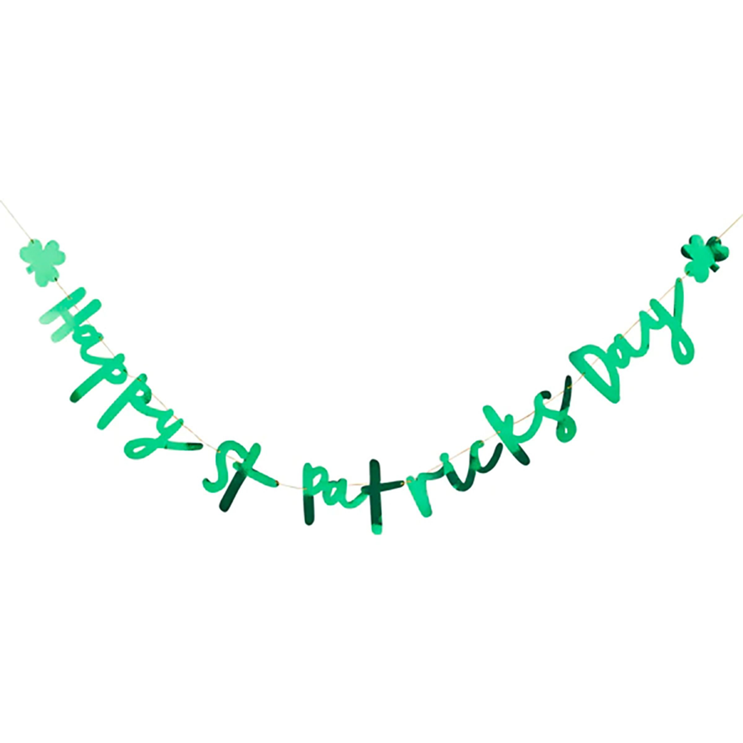 Girlang Happy St Patricks Day Grön Metallic