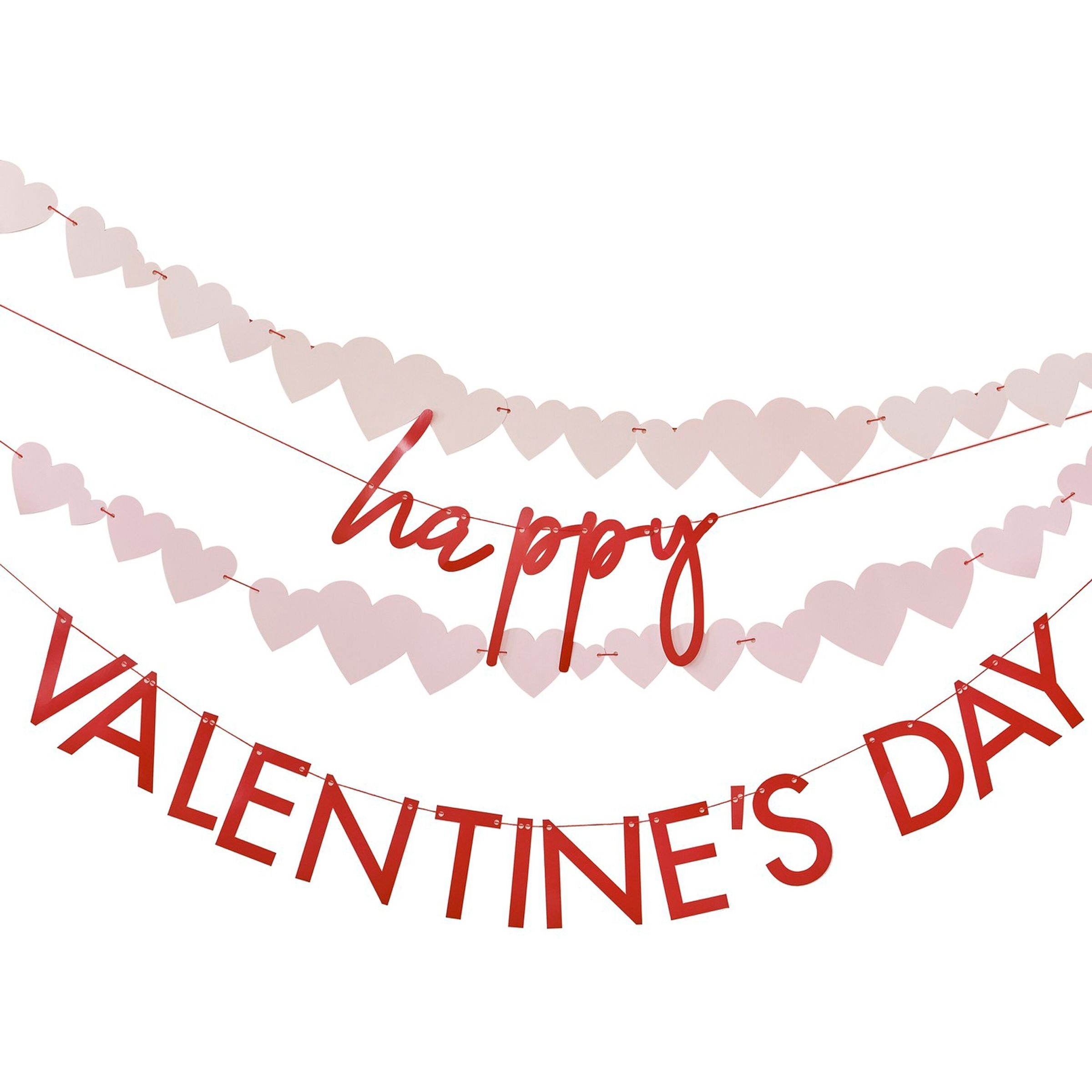 Läs mer om Girlang Happy Valentines Day med Hjärtan