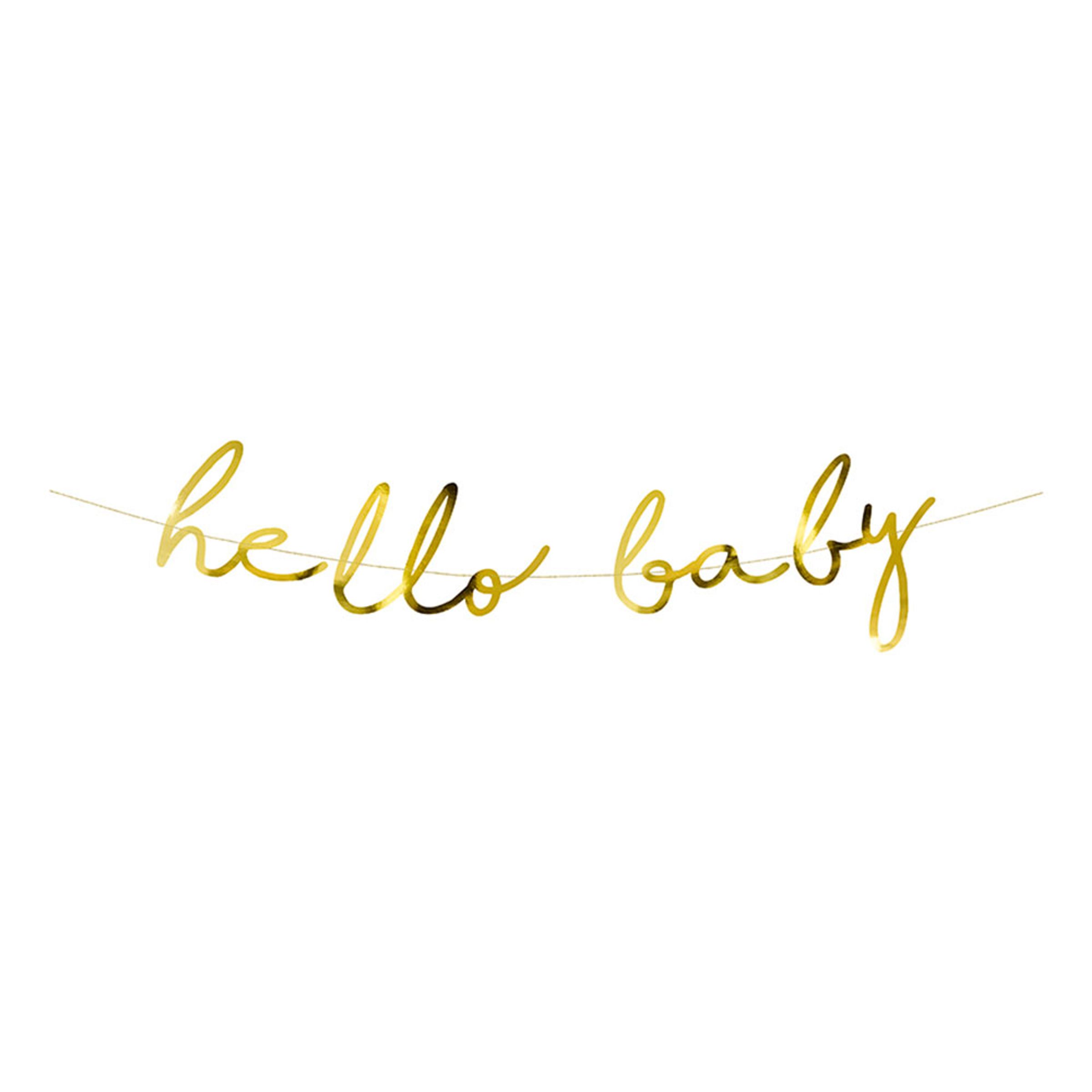 Läs mer om Girlang Hello Baby Guld Metallic