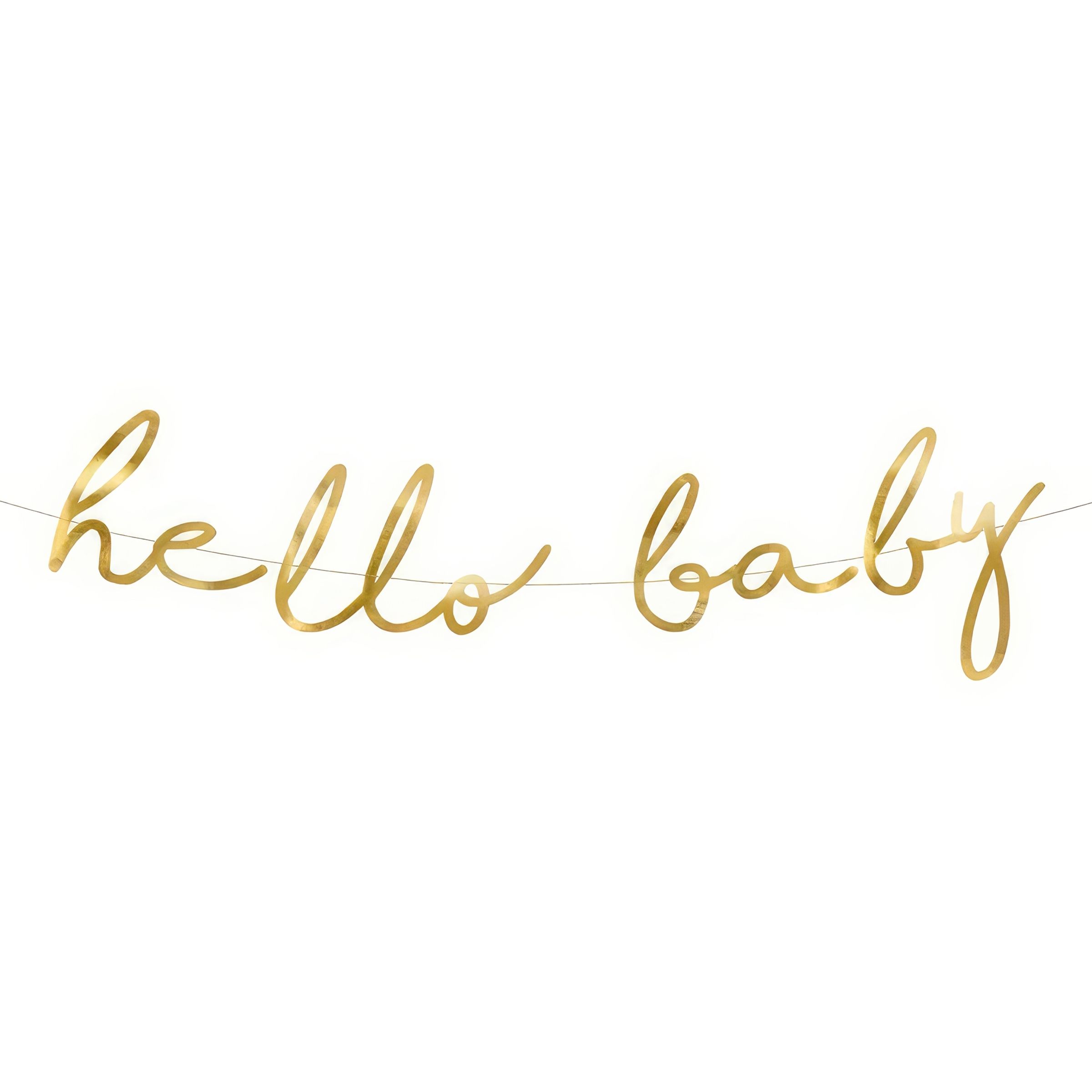 Läs mer om Girlang Hello Baby Guld Metallic