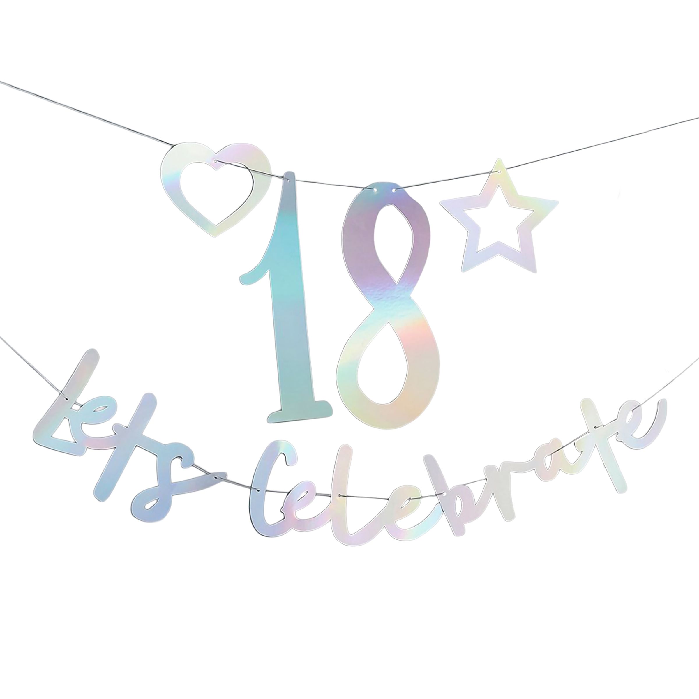 Girlang Lets Celebrate Personlig Färgskimrande | Hem - Festartiklar - Festdekoration - Girlanger | Pryloteket