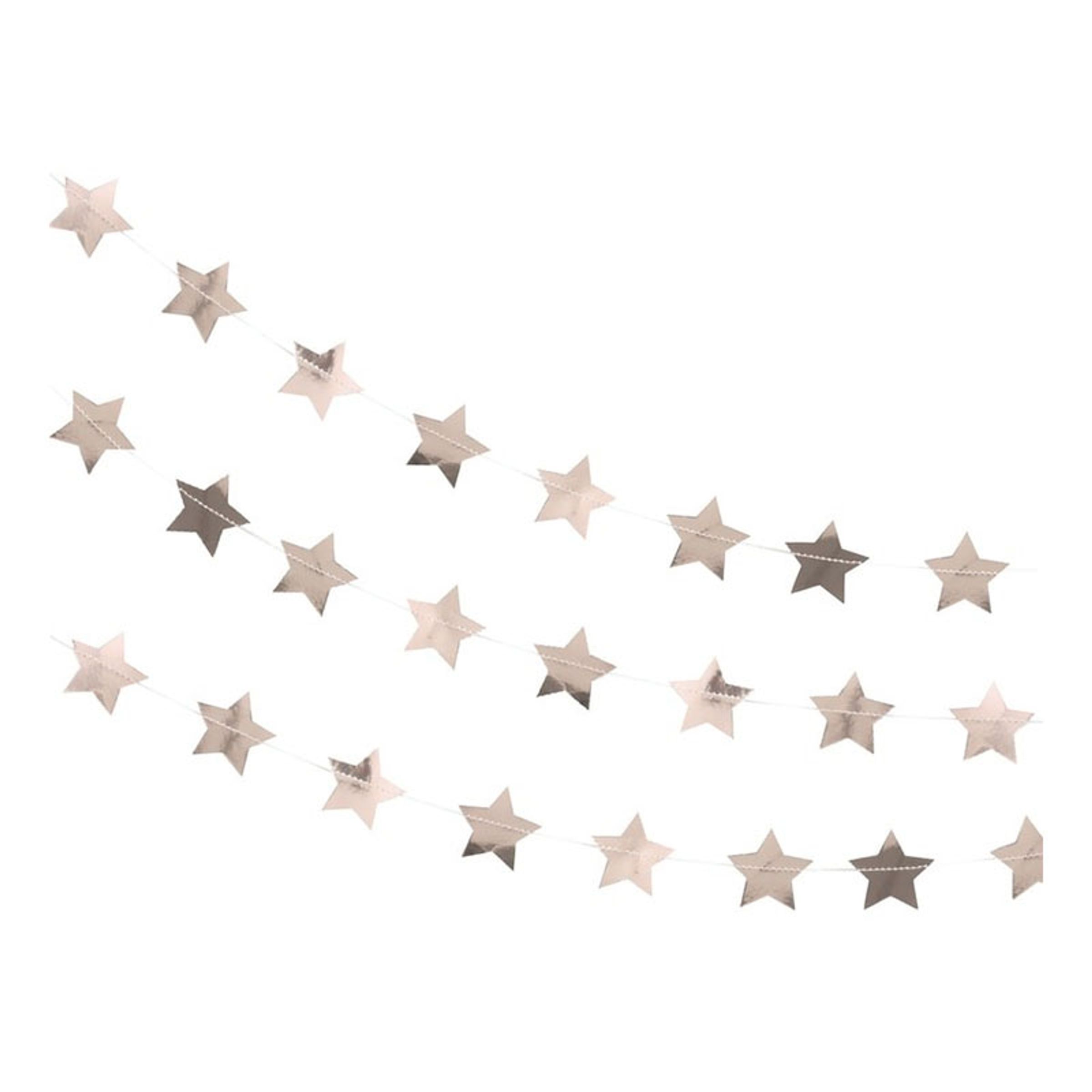 Läs mer om Girlang Stjärnor Roséguld Metallic