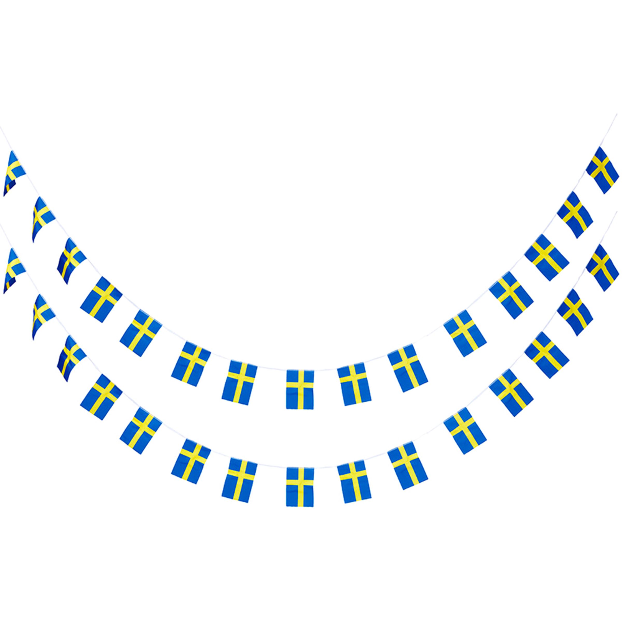Läs mer om Girlanger Mini Sverigeflaggor - 2-pack