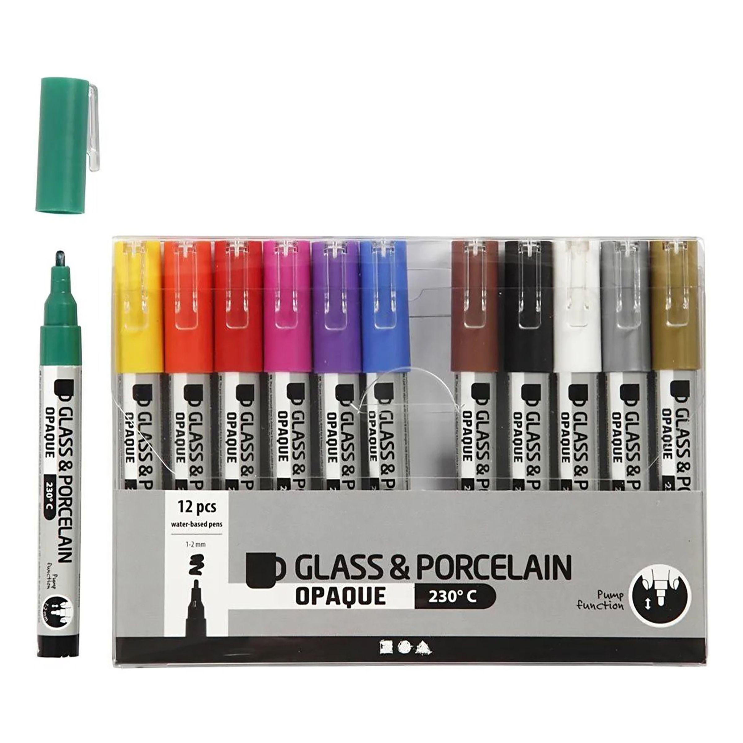 Läs mer om Glas- och Porslinstusch Mixade färger - 12-pack