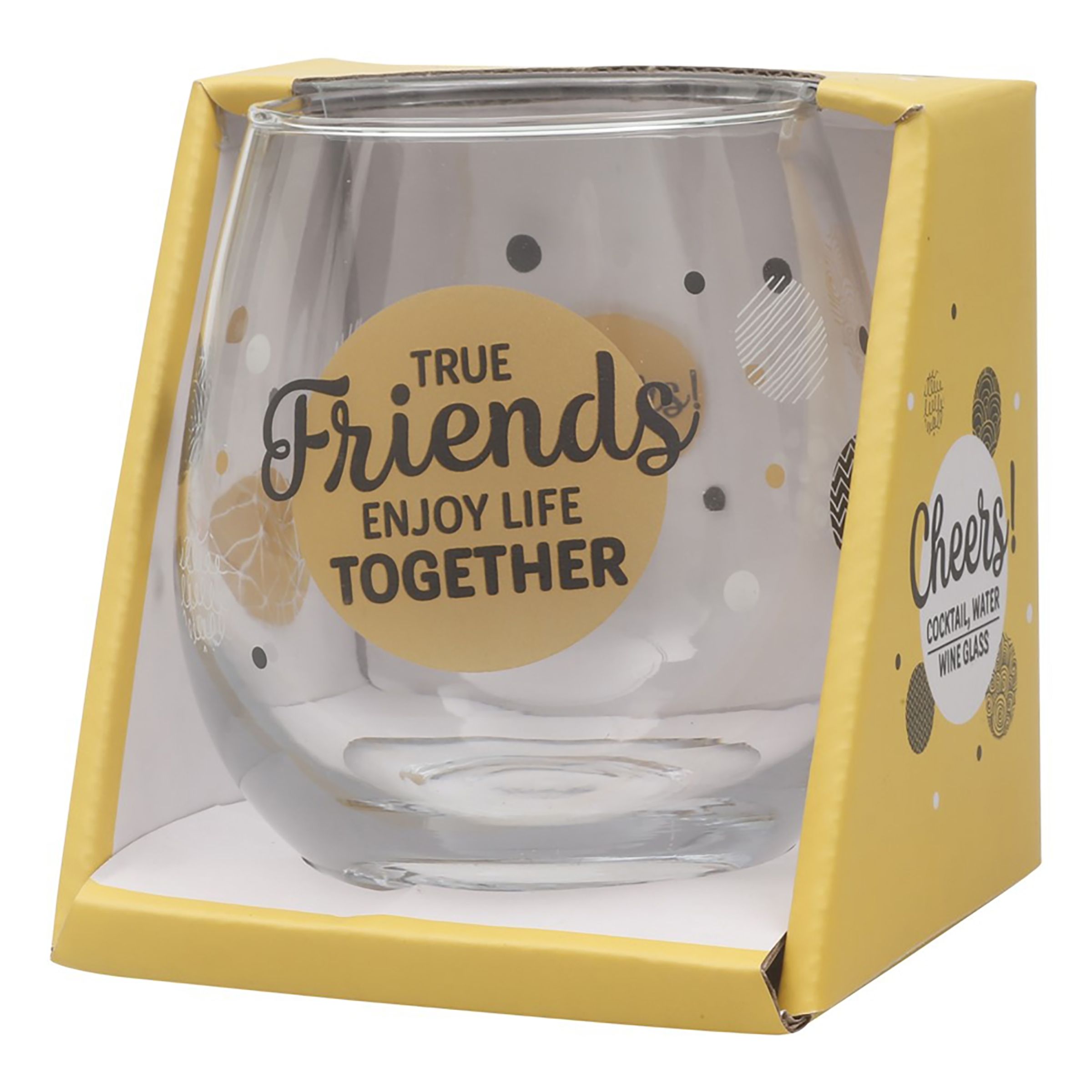 Läs mer om Glas True Friends Enjoy Life Together