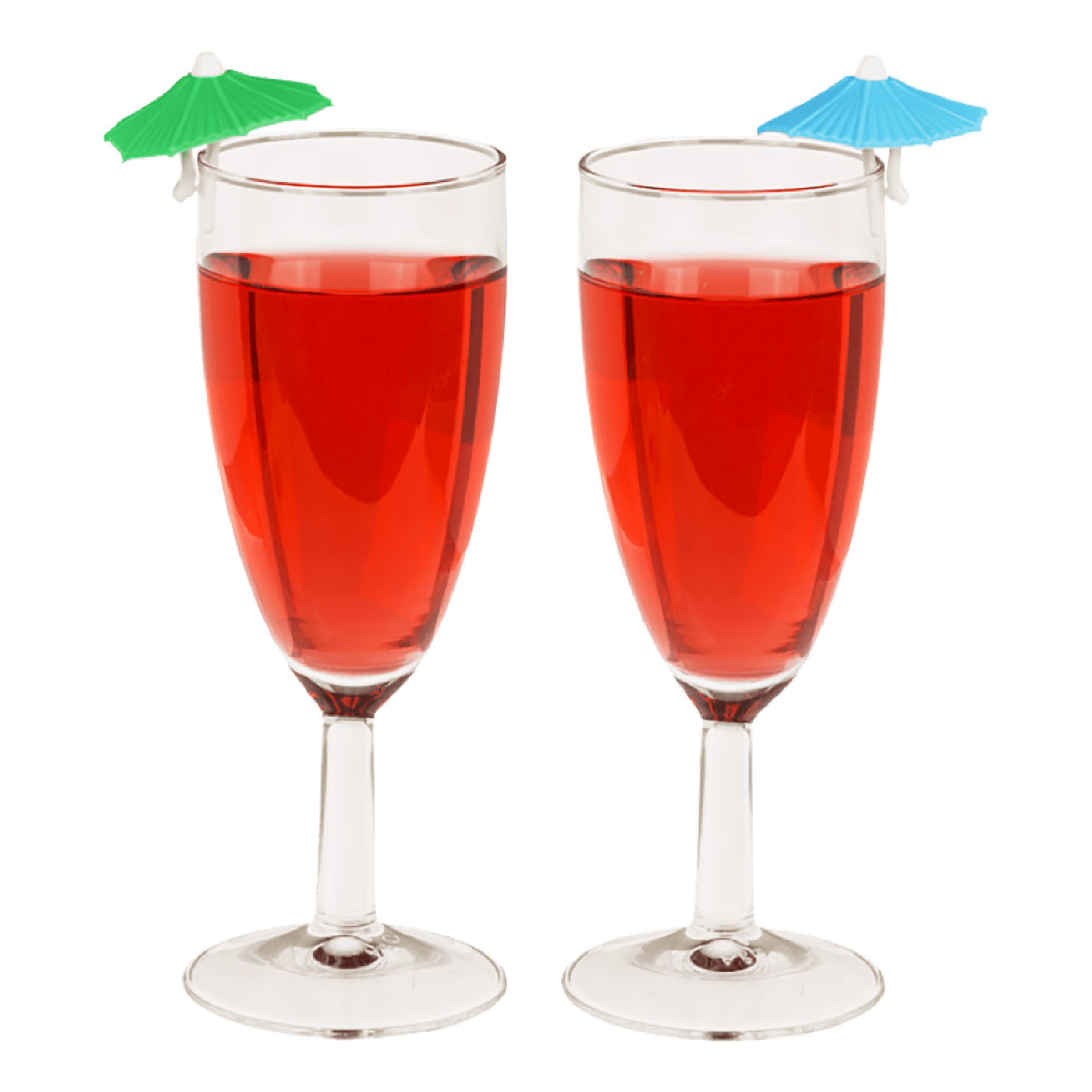 Glasmarkörer Paraply Flerfärgade - 6-pack | Hem - Bartillbehör - Glas - Glastillbehör | Party Outlet