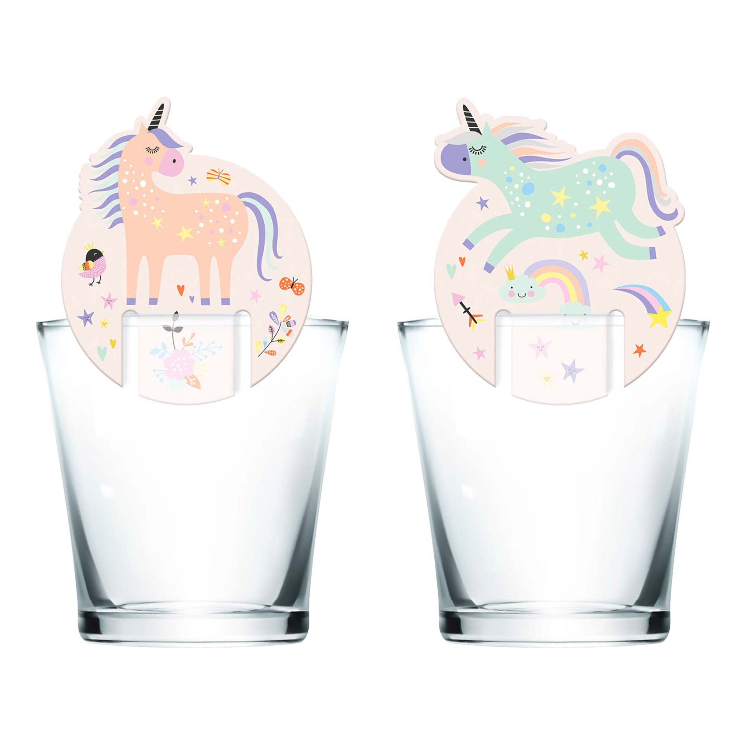 Glasmarkörer Unicorns & Rainbows - 6-pack