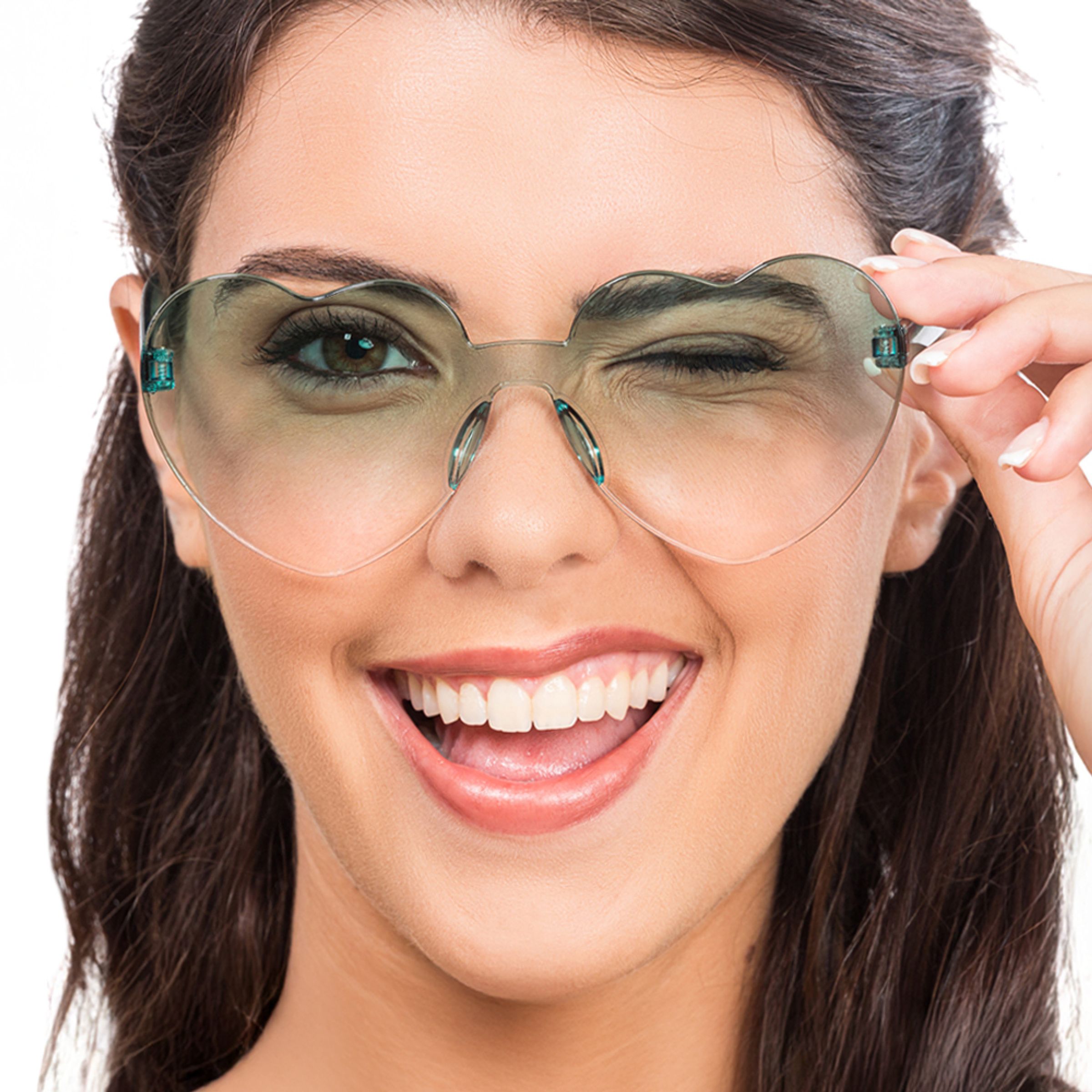 Glasögon Hjärtformade Grön | Hem - Maskerad - Tillbehör - Maskeradaccessoarer | Pryloteket
