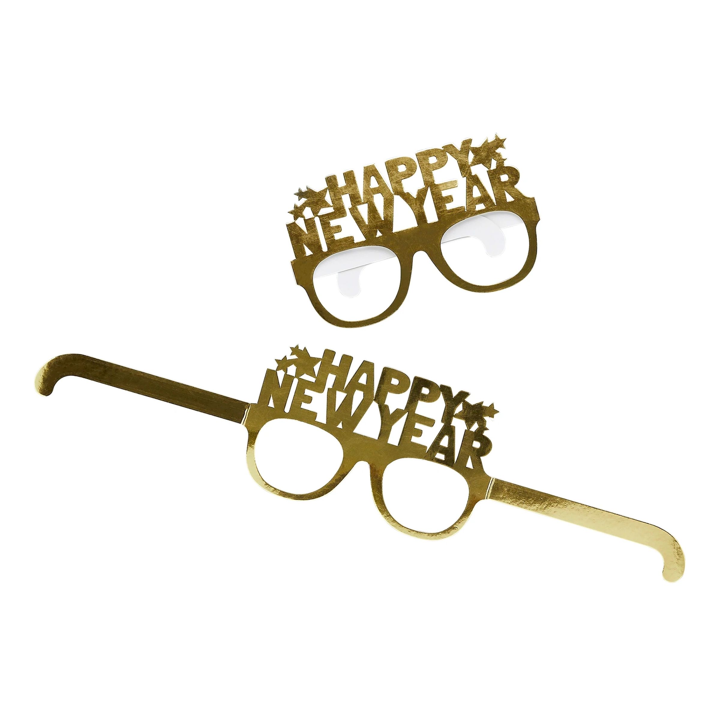 Glasögon i Papp Happy New Year Guld - 10-pack