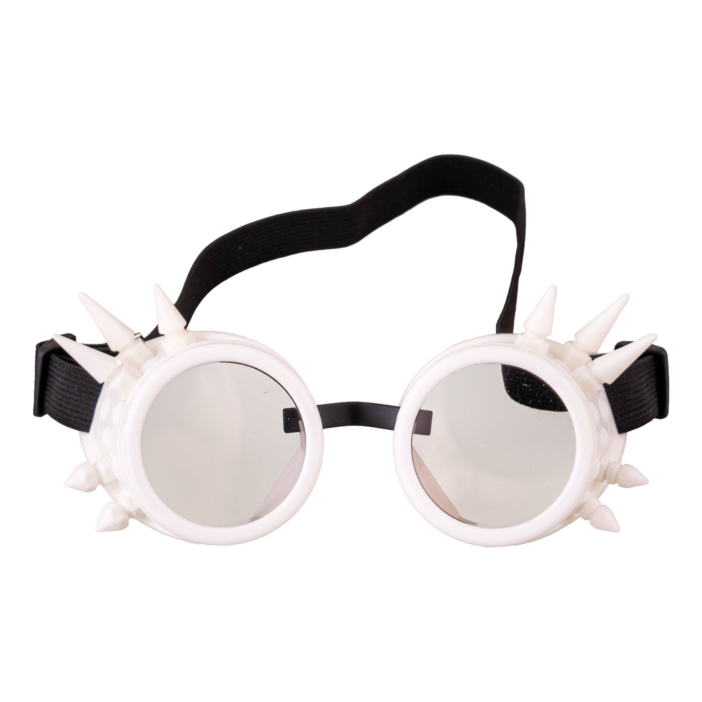 Glasögon Steampunk med Nitar Vit | Hem - Maskerad - Tillbehör - Glasögon | Pryloteket