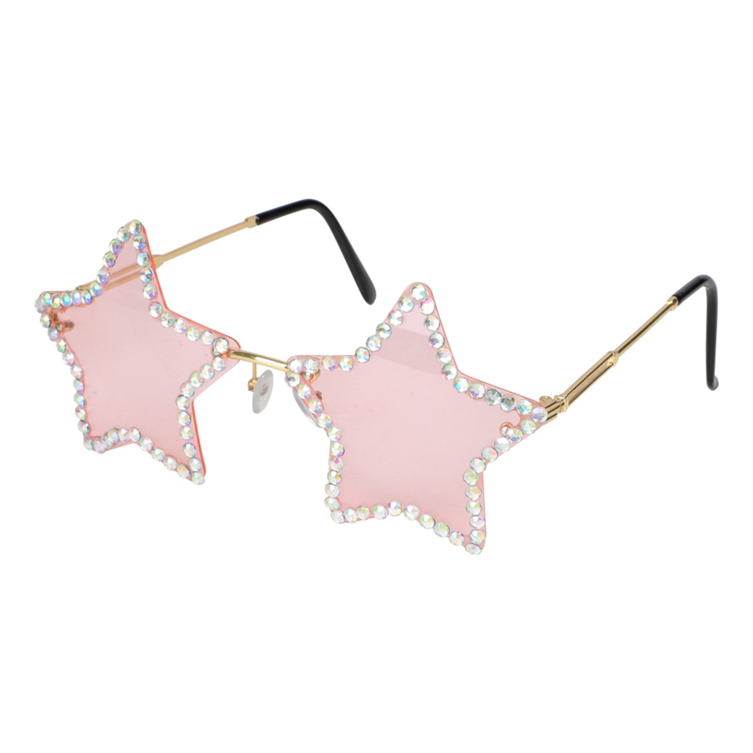 Glasögon Stjärnor Rosa | Hem - Maskerad - Tillbehör - Glasögon | Pryloteket