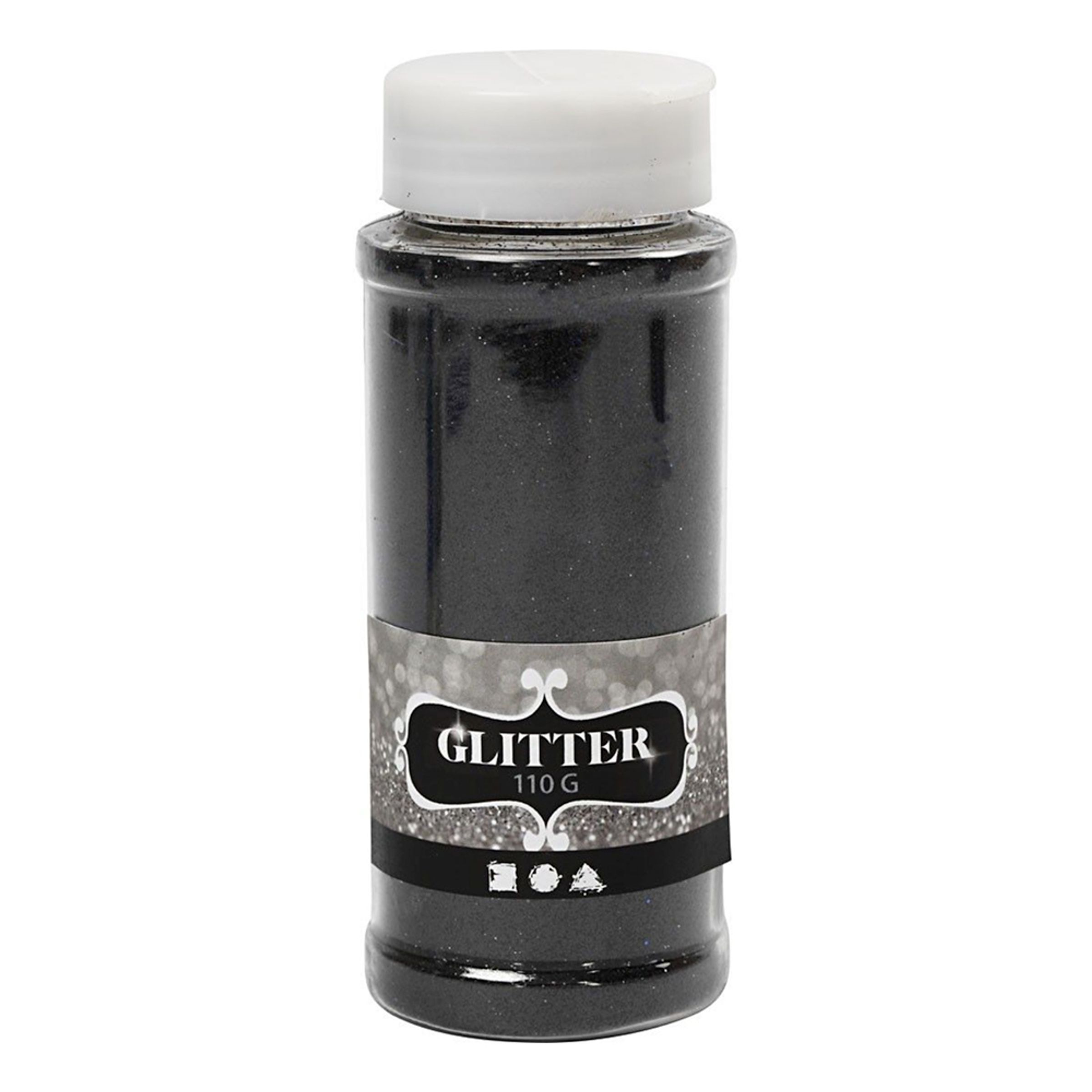Glitter på Burk - Svart
