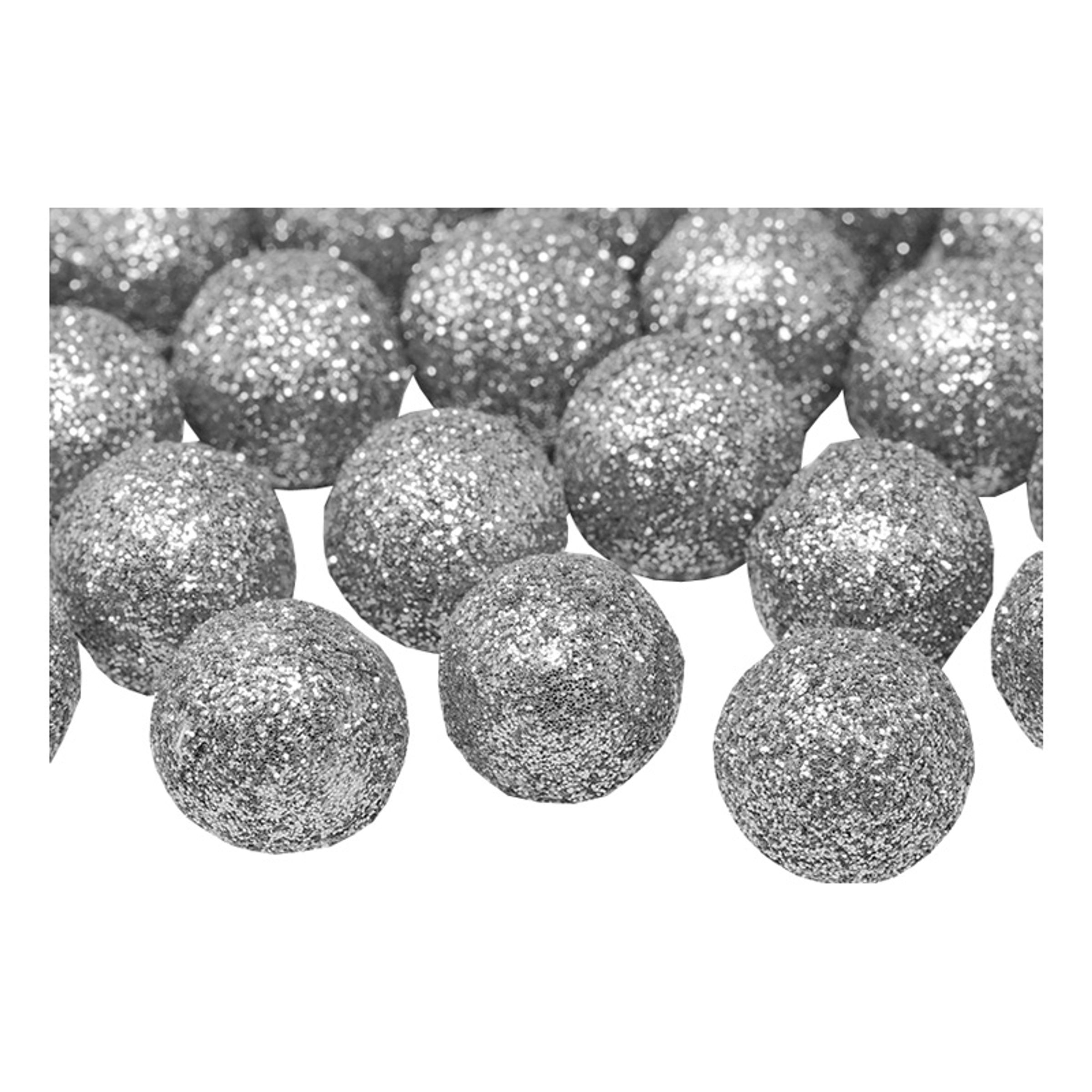 Glitterbollar Silver - 15-pack