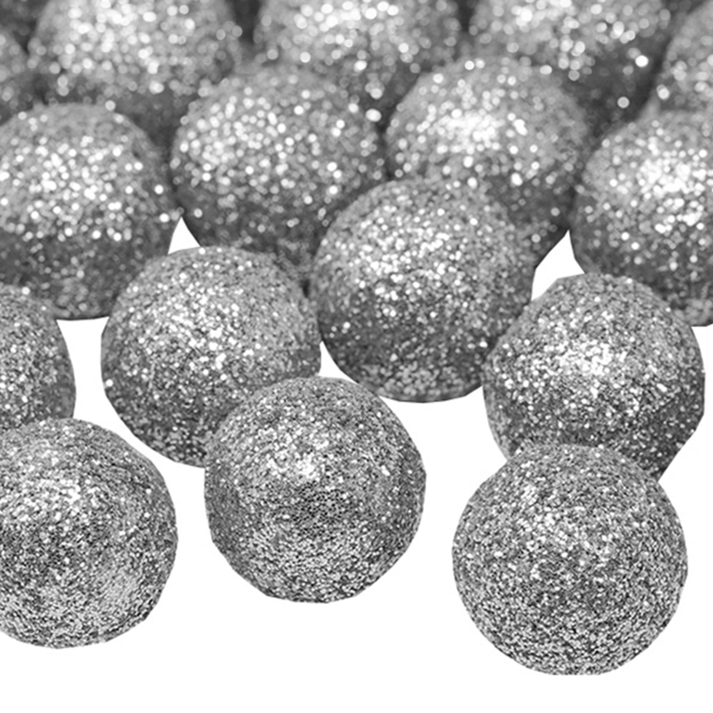 Glitterbollar Silver - 15-pack