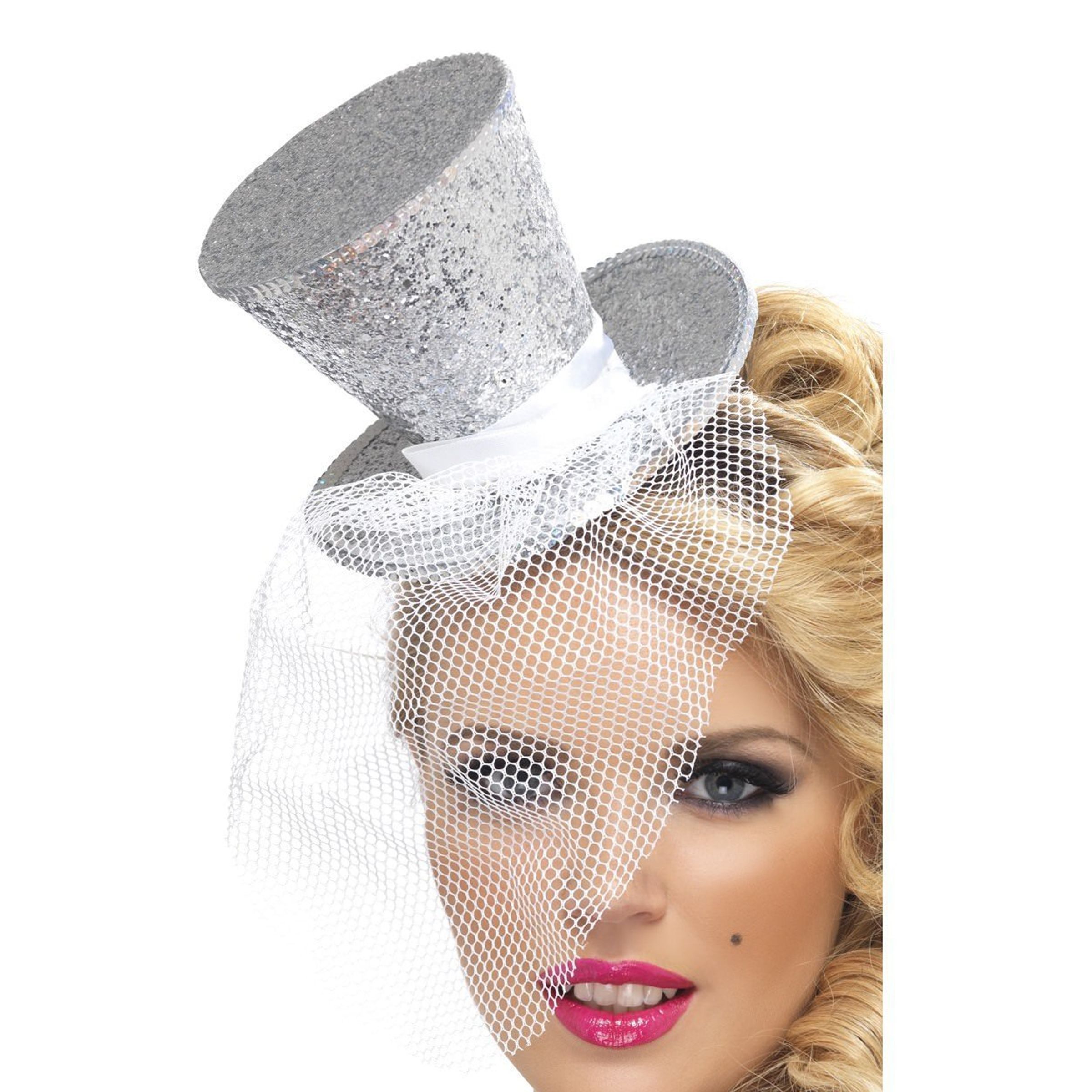 Glittrig Minihatt - Silver