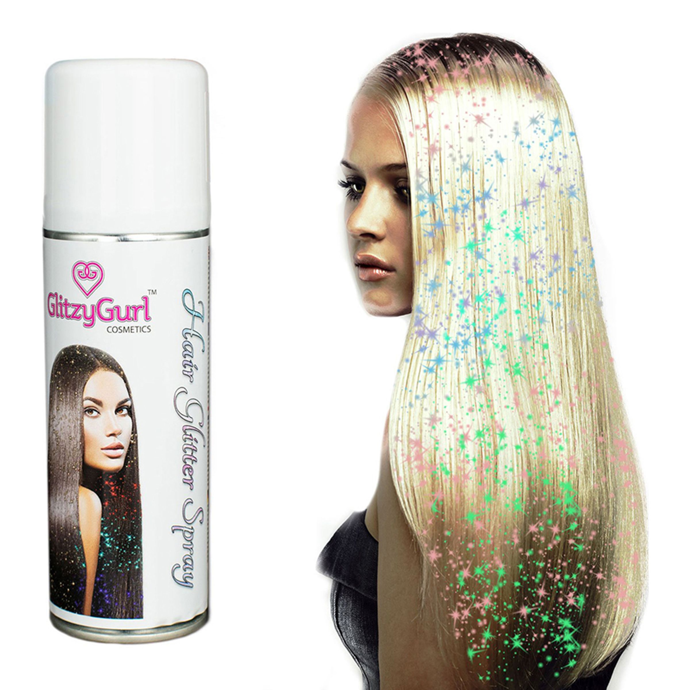 GlitzyGurl Hårspray Glitter - Rainbow Mix