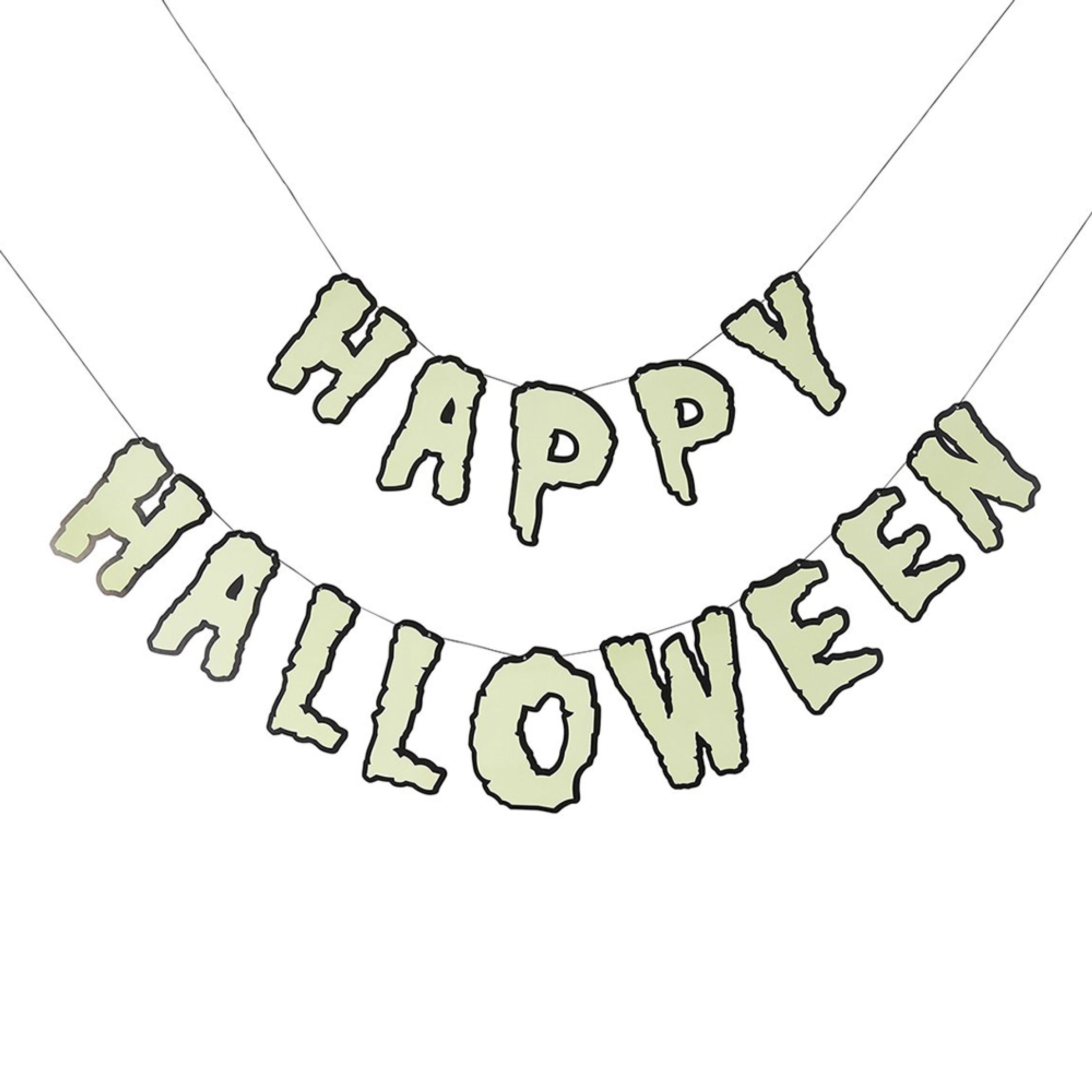 Girlang Happy Halloween Glow In The Dark | Hem - Festartiklar - Festdekoration - Girlanger | Pryloteket