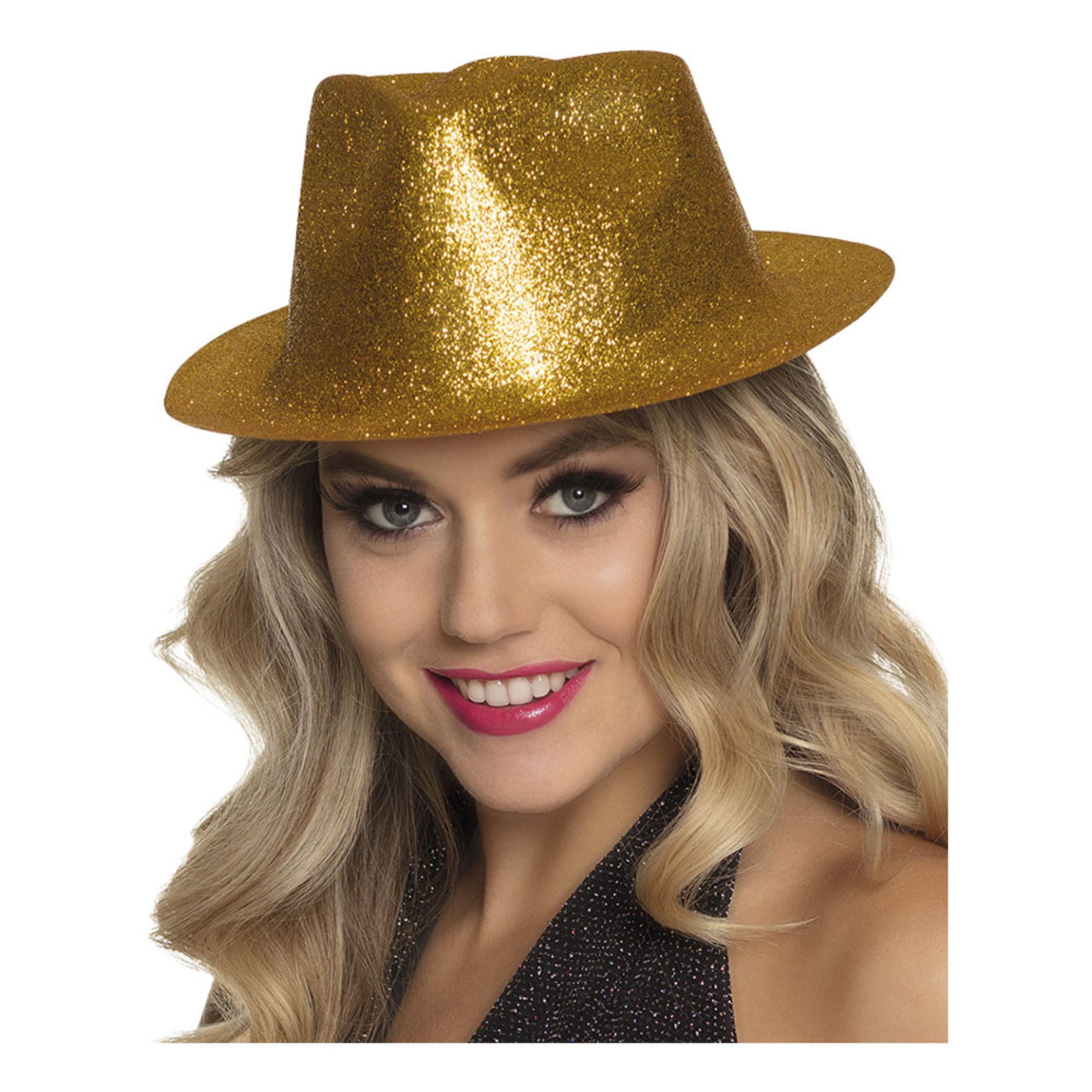 Läs mer om Gnistrande Guld Hatt - One size
