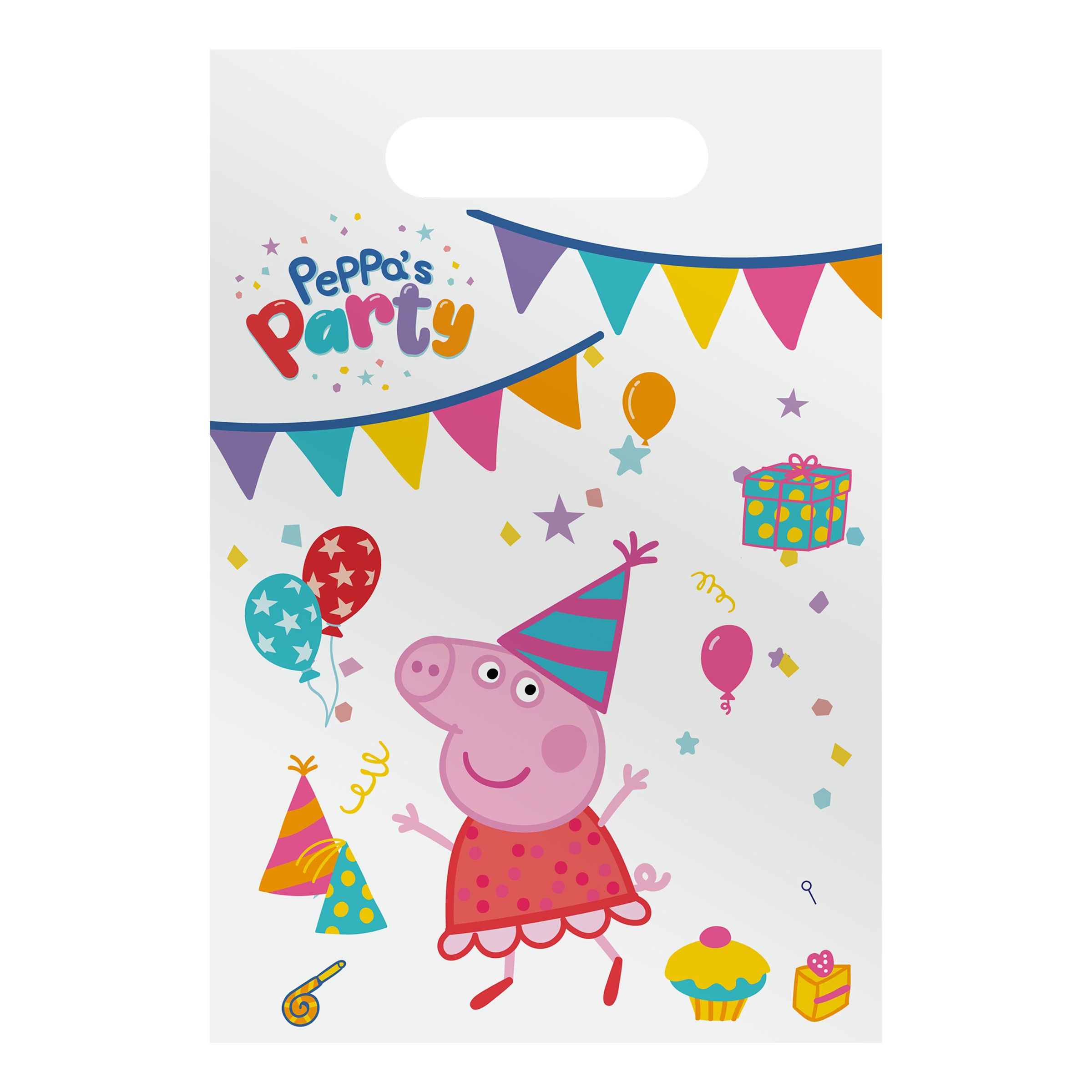 Godispåsar Greta Gris&trade; Peppa’s Party - 6-pack | Hem - Festartiklar - Kalastillbehör - Kalaspåsar | Pryloteket