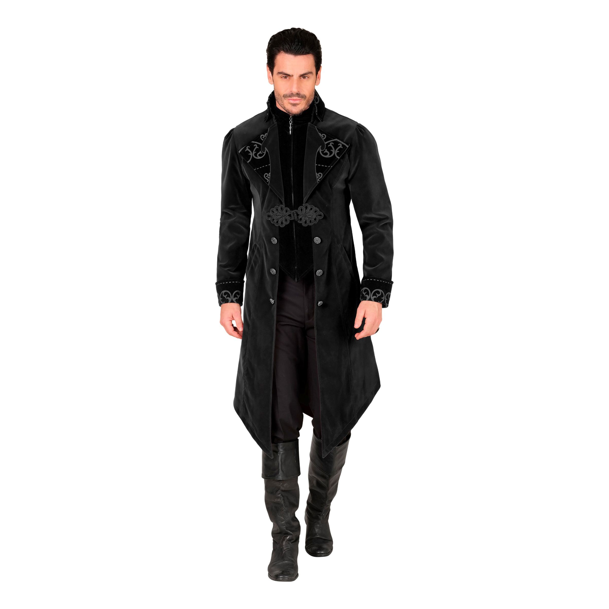 Gotisk Svart Kappa i Sammet Herr - Small | Hem - Maskerad - Maskeraddräkter - Herrdräkter | Party Outlet