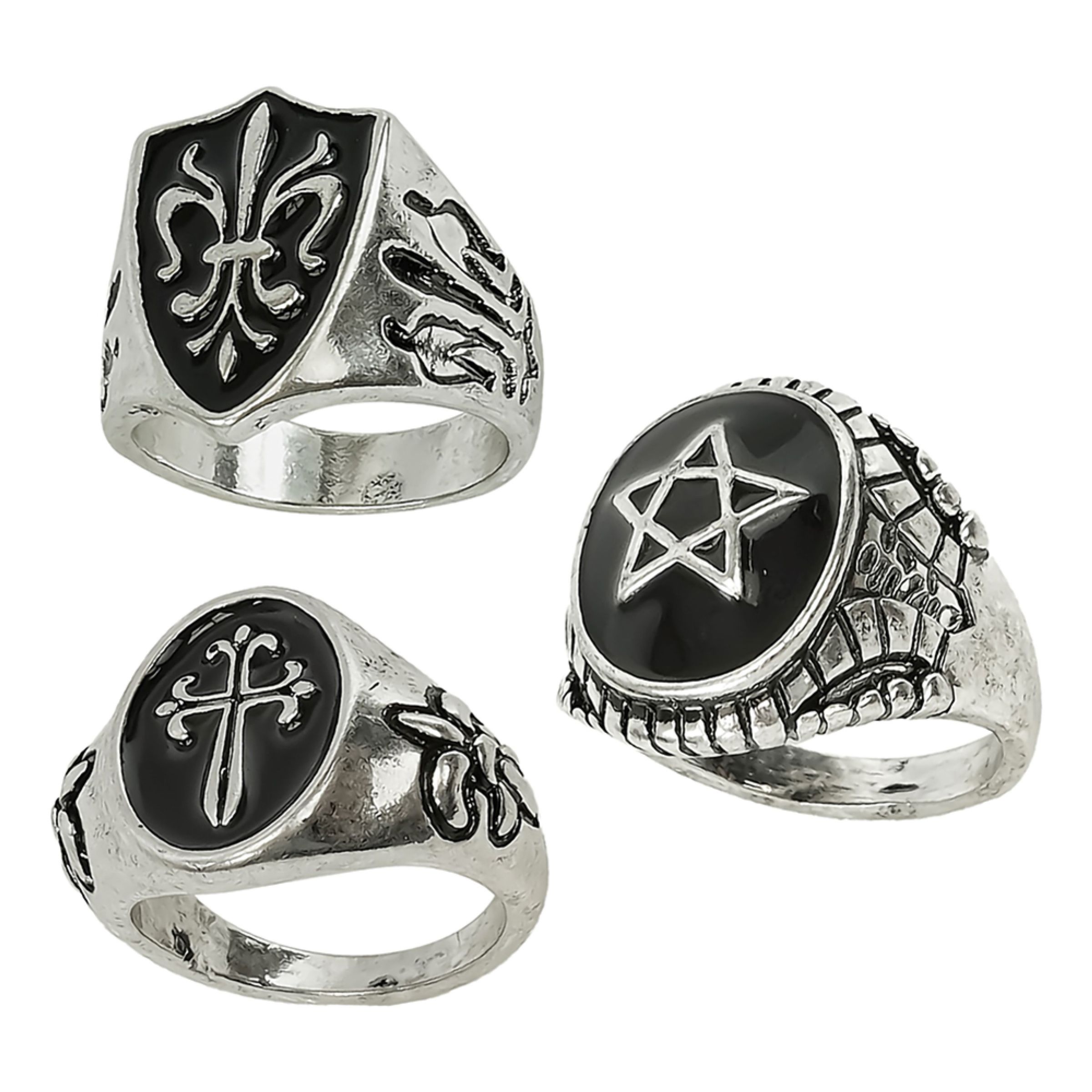 Gotiska Ringar - 3-pack | Hem - Maskerad - Tillbehör - Maskeradaccessoarer | Maskeradspecialisten