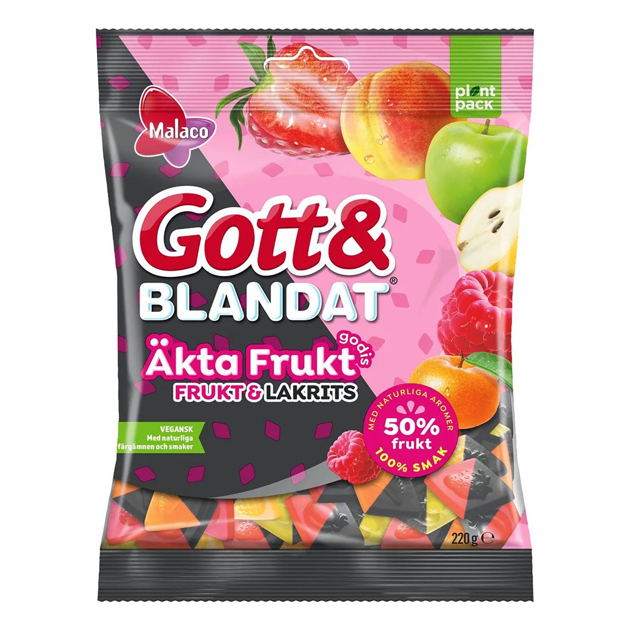Gott & Blandat Äkta Frukt och Lakrits - 220 gram