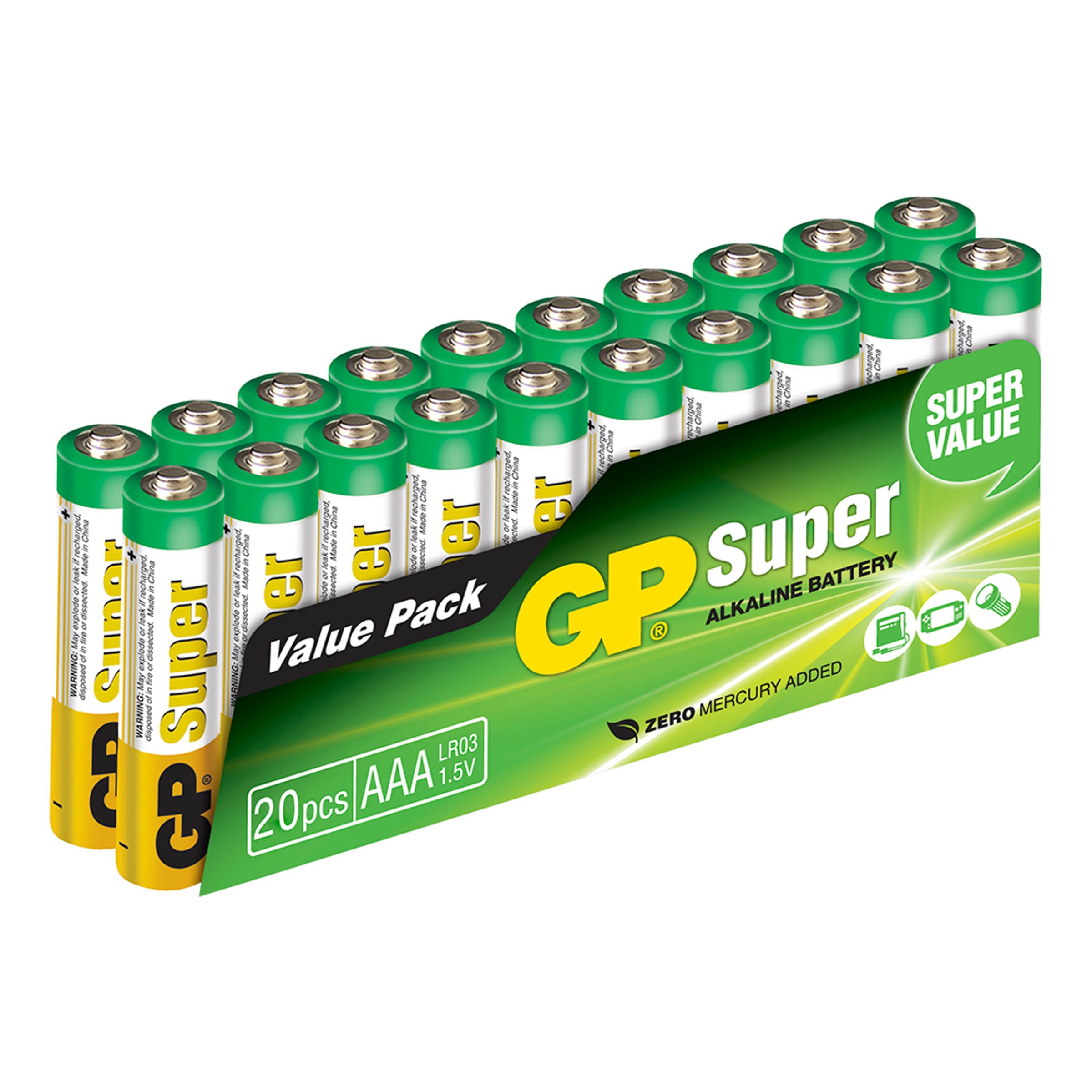 Läs mer om GP Super Alkaline Batterier - 20-pack AAA
