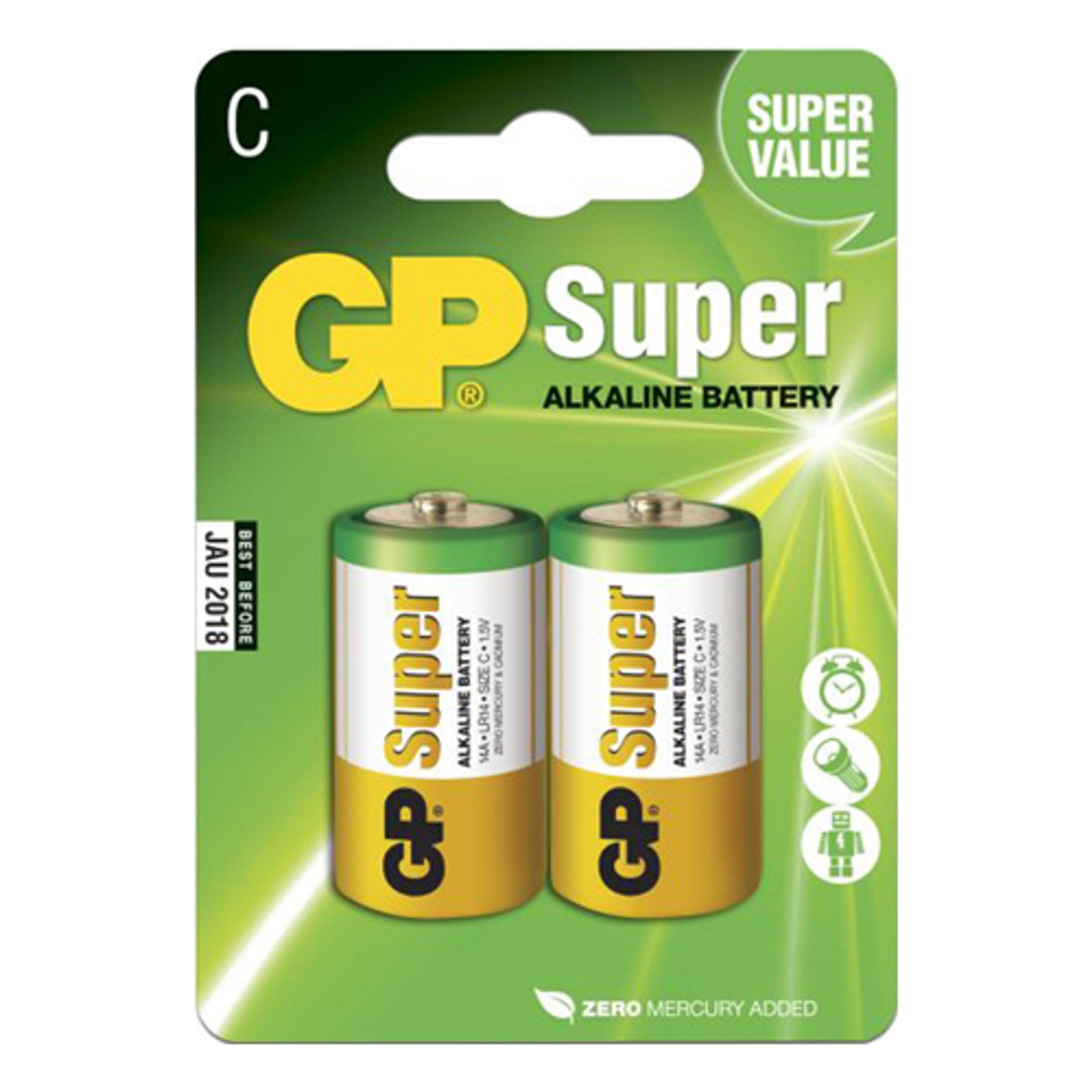 GP Super Alkaline Batterier - 2-pack LR14