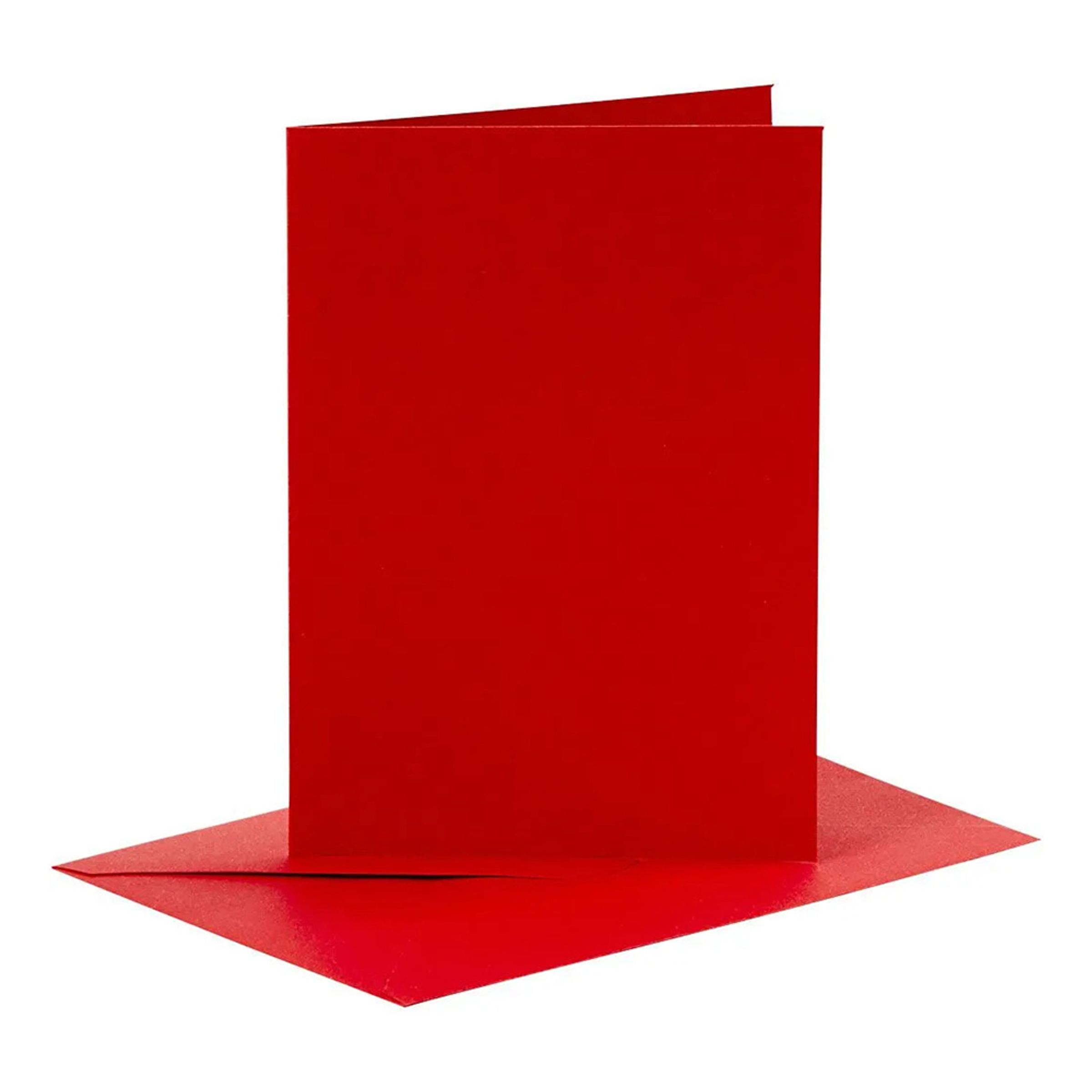 Gratulationskort Röd - 6-pack