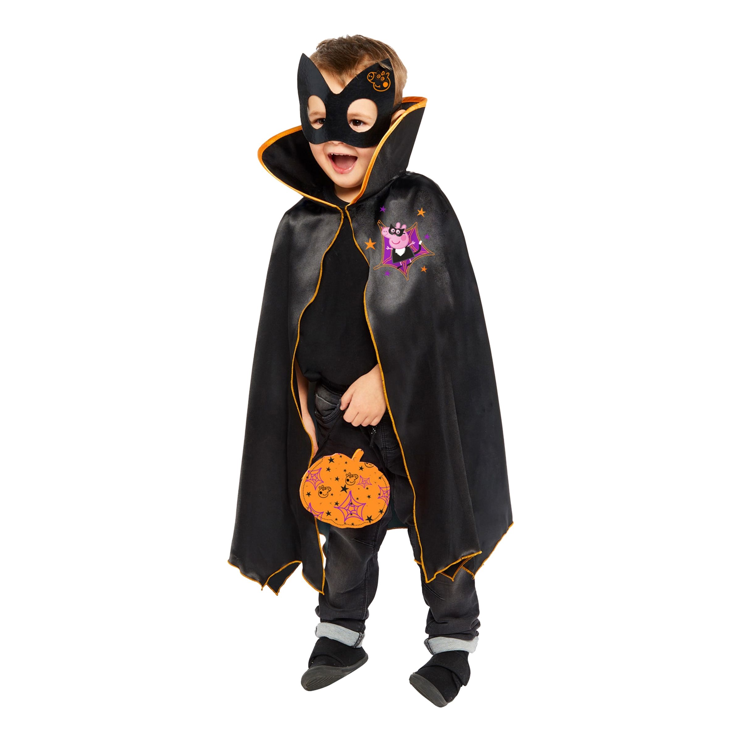 Läs mer om Greta Gris Halloween Cape Set för Barn - 3-6 år