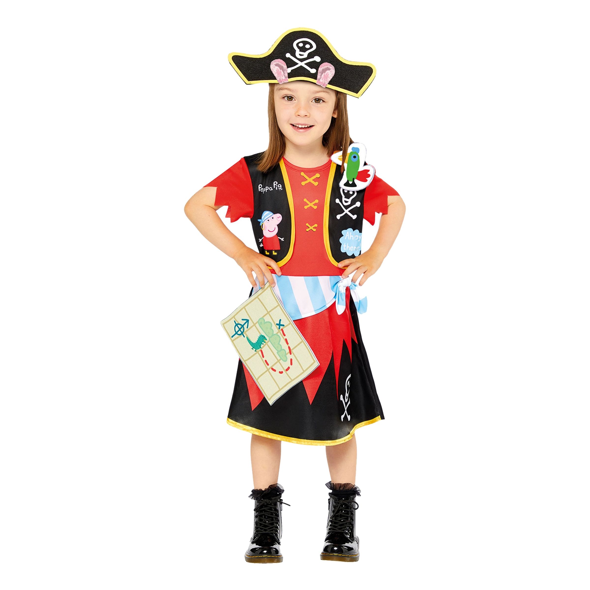 Läs mer om Greta Gris Pirat Klänning Barn Maskeraddräkt - 4-6 år