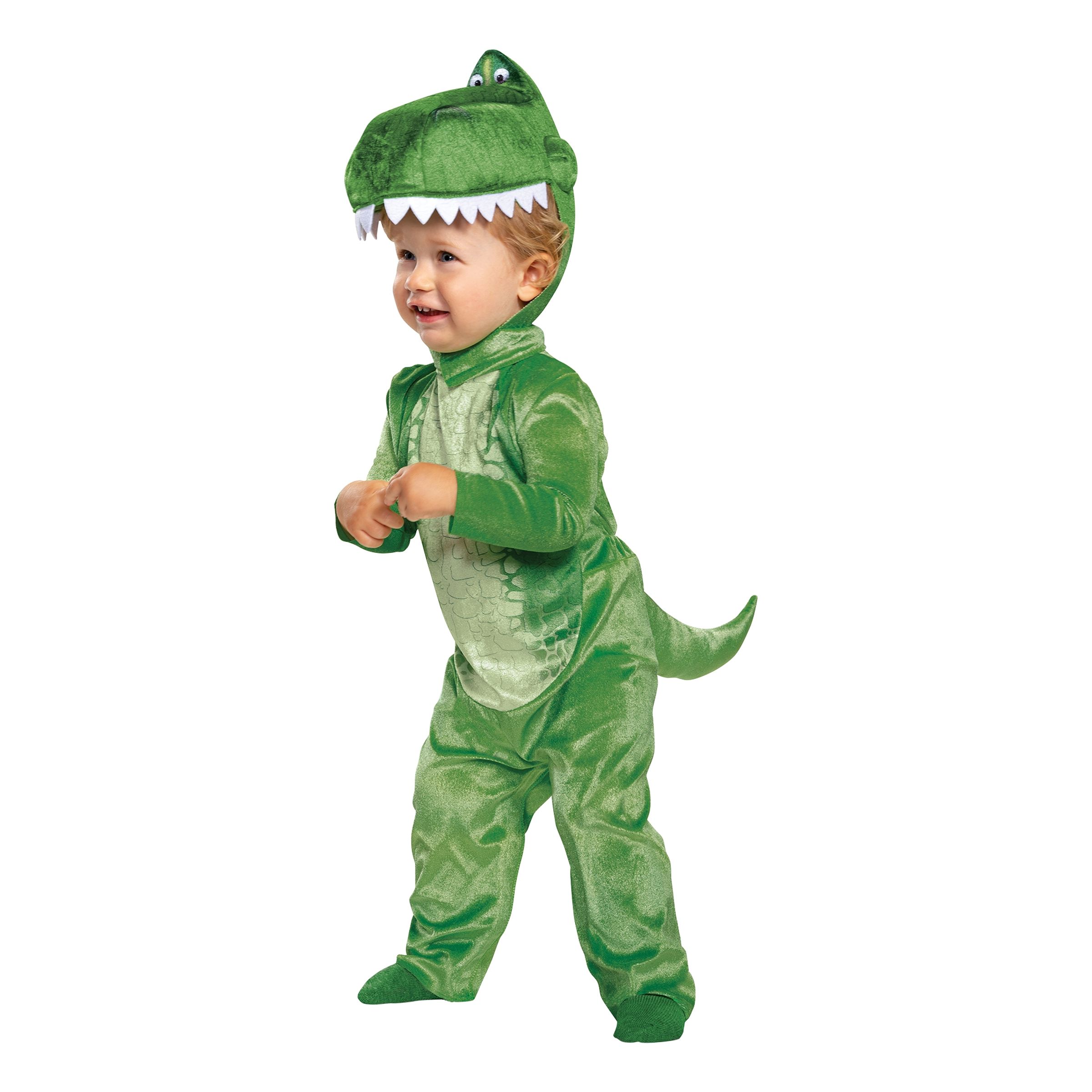 Grön T-Rex Deluxe Bebis Maskeraddräkt - Small