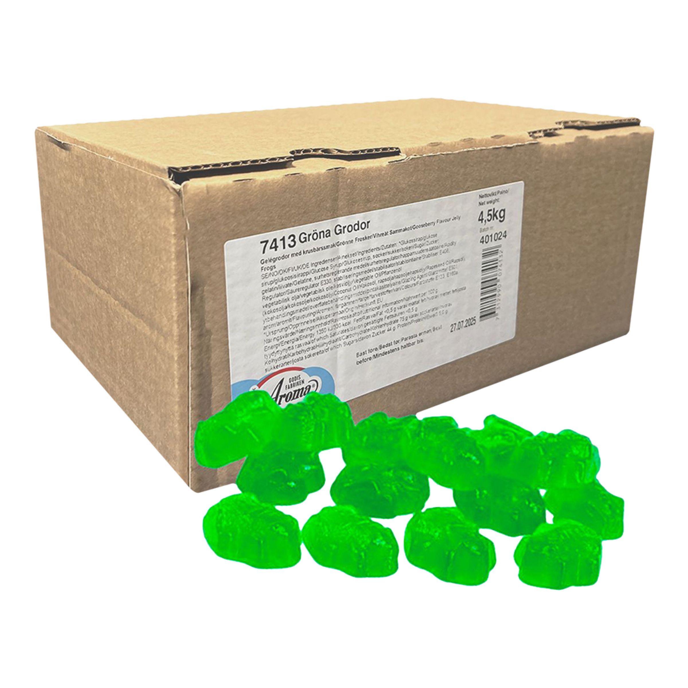 Gröna Grodor Storpack - 4,5 kg | Hem - Godis & Läsk - Godis - Gelégodis | Pryloteket