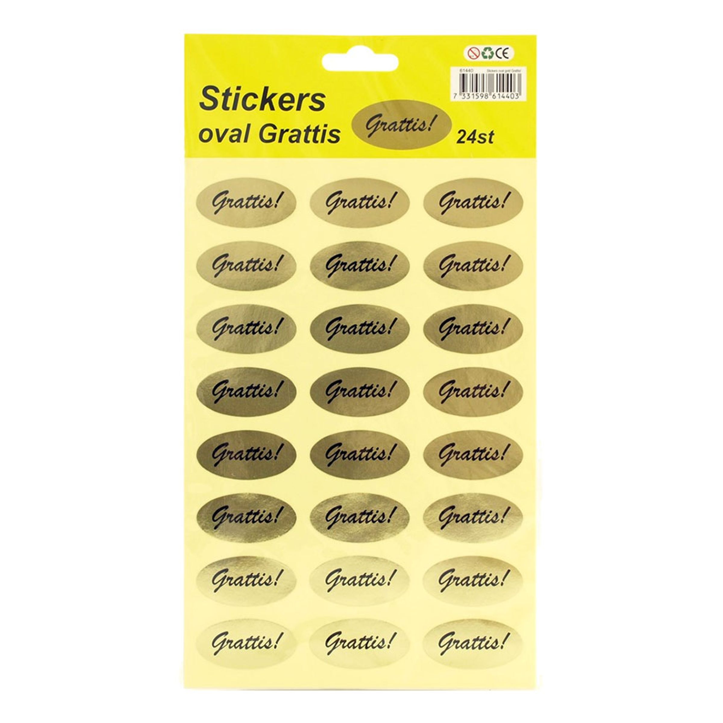 Guld Stickers Grattis