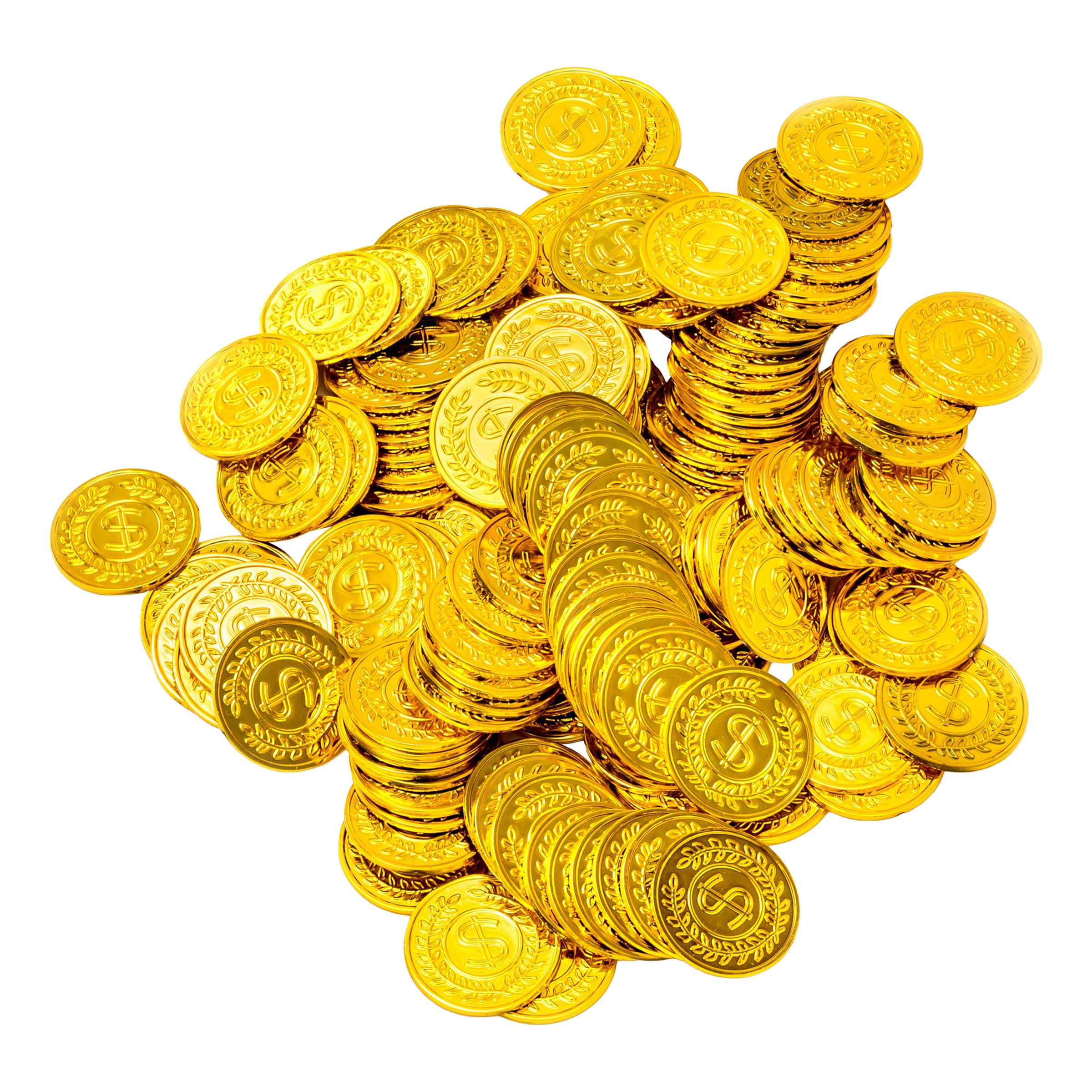 Guldmynt i Plast - 144-pack | Hem - Maskerad - Tillbehör - Maskeradaccessoarer | Party Outlet