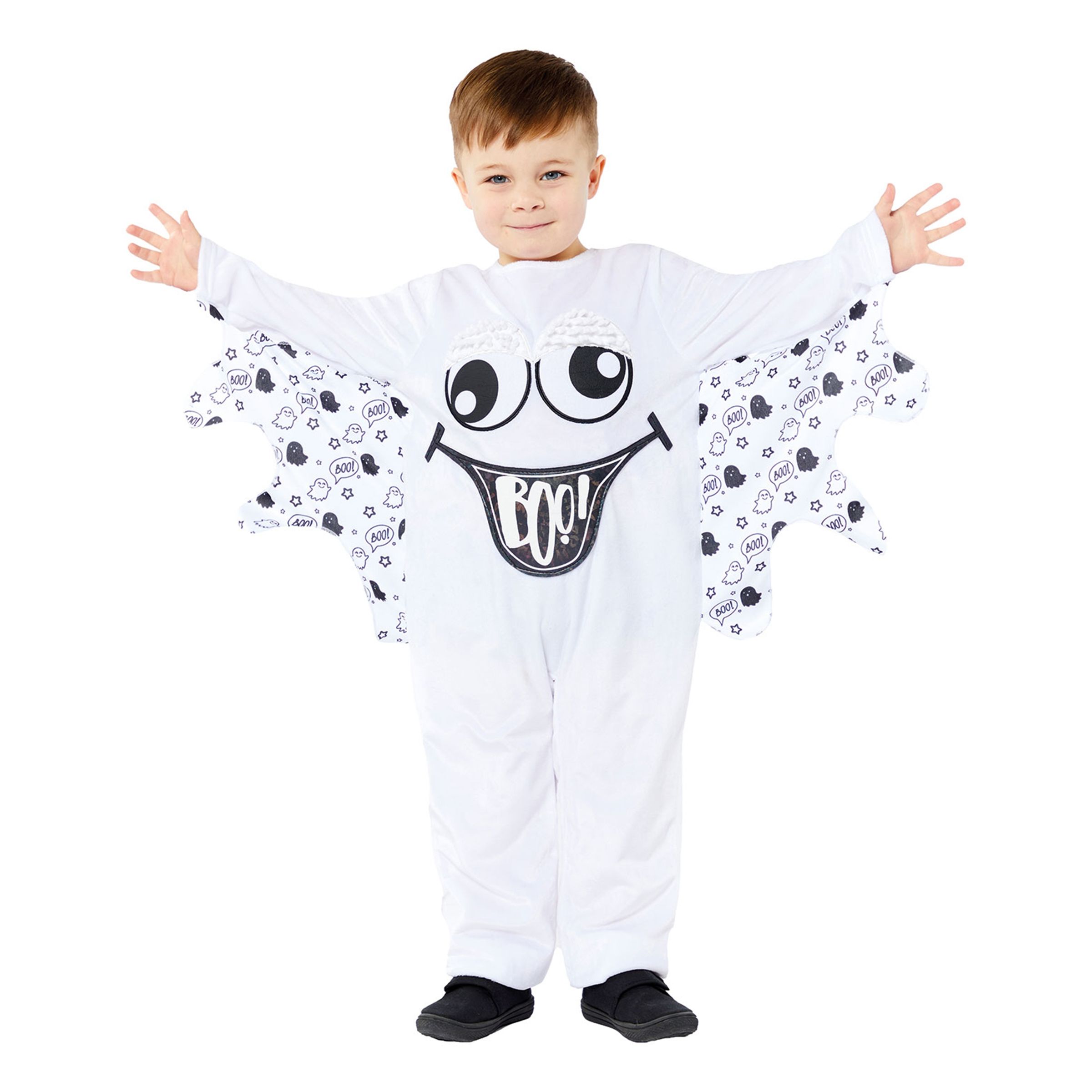 Läs mer om Spöke Jumpsuit Barn Maskeraddräkt - Small (4-6 år)
