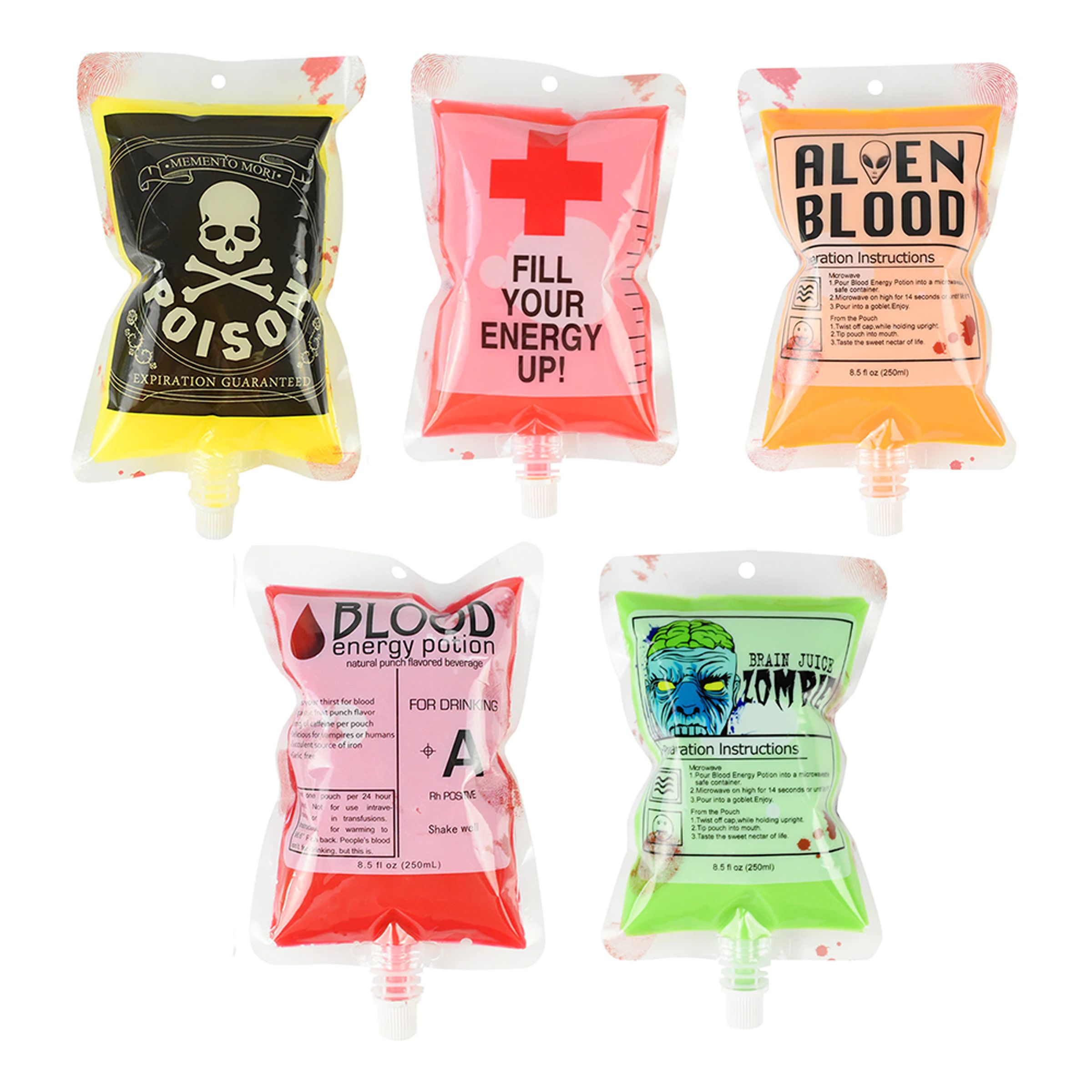 Läs mer om Halloween Blodpåsar för Dryck - 5-pack